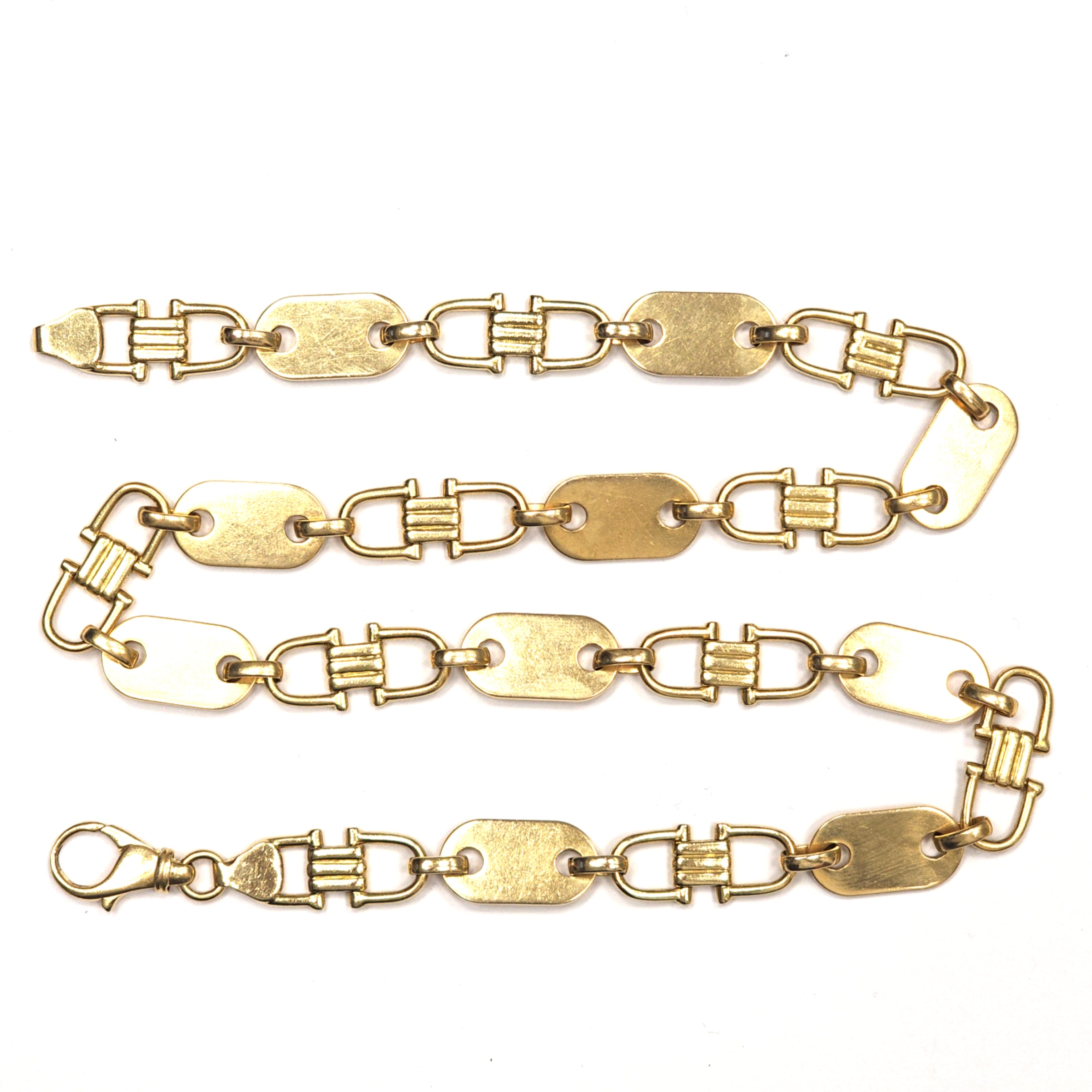 Platten-Steigbügelkette 585/14k ca. 70cm