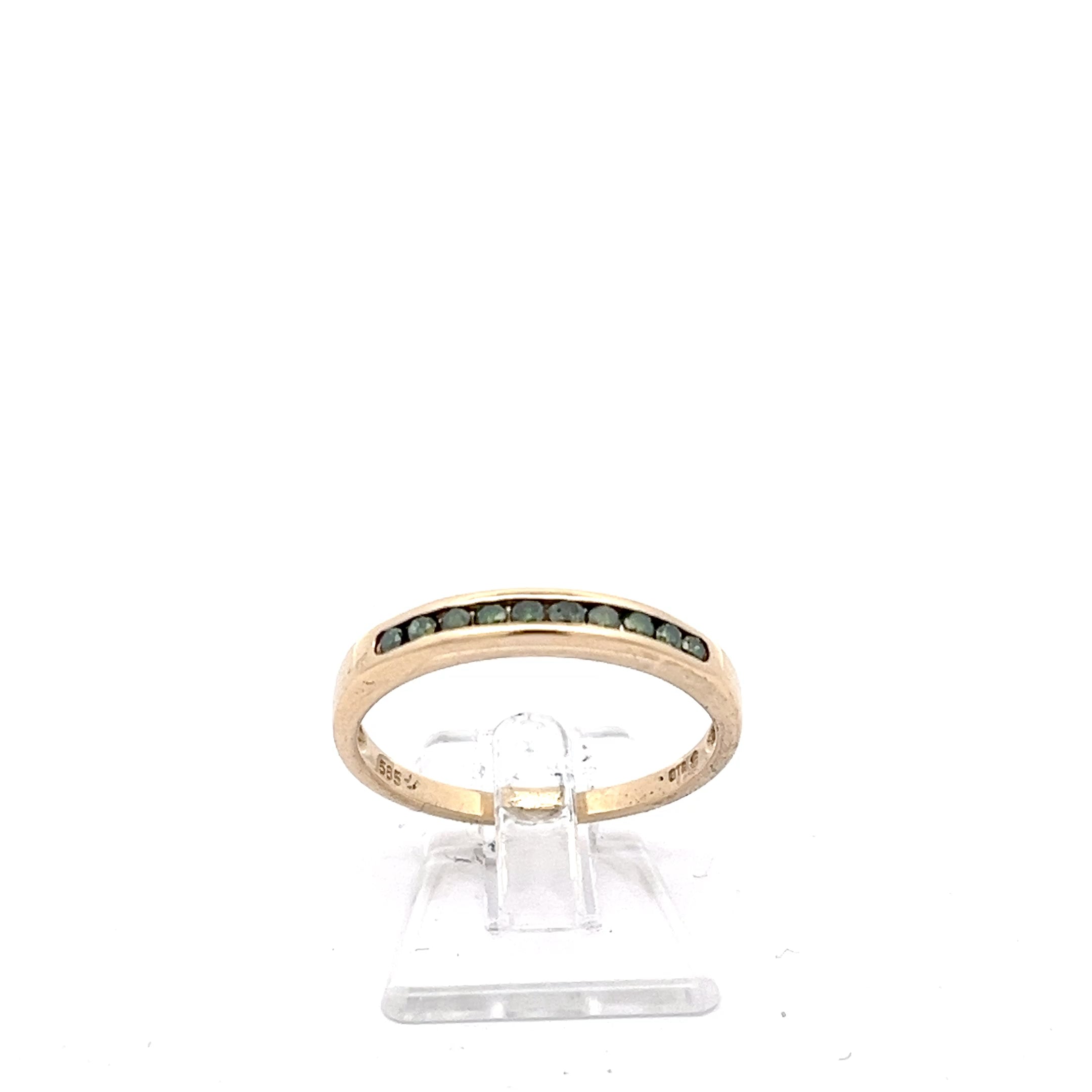 Damen Ring Gold Schmuckstein grün 585/14kt *57