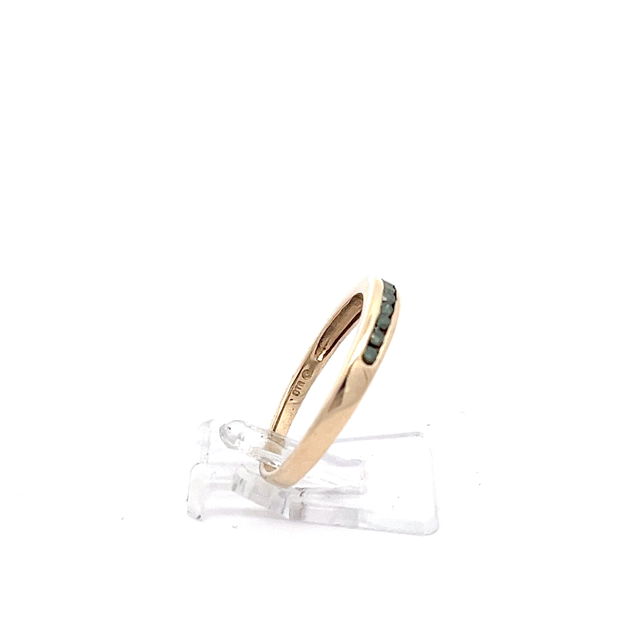 Damen Ring Gold Schmuckstein grün 585/14kt *57