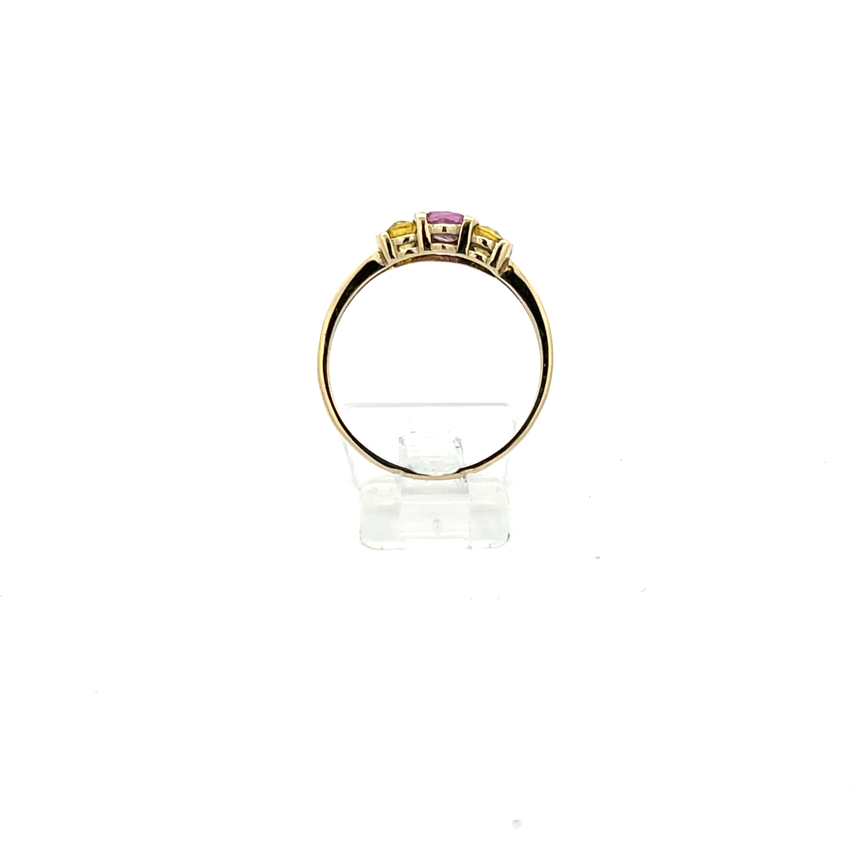 Damen Ring Gold Schmuckstein rosa und gelb 585/14kt *57