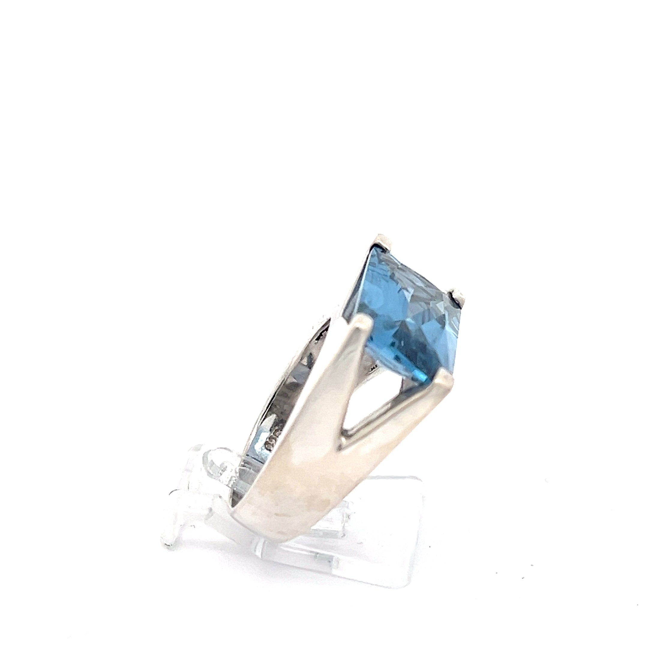 Sterling Silber Ring mit blauem Stein *58