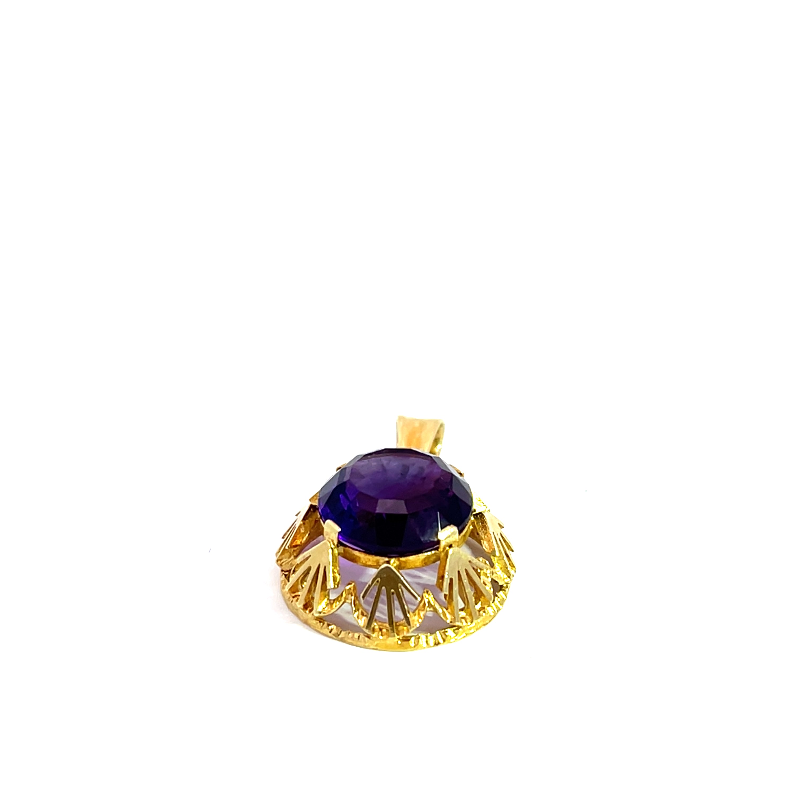 Kettenanhänger Schmuckanhänger 585 14 Karat Gold lila Stein