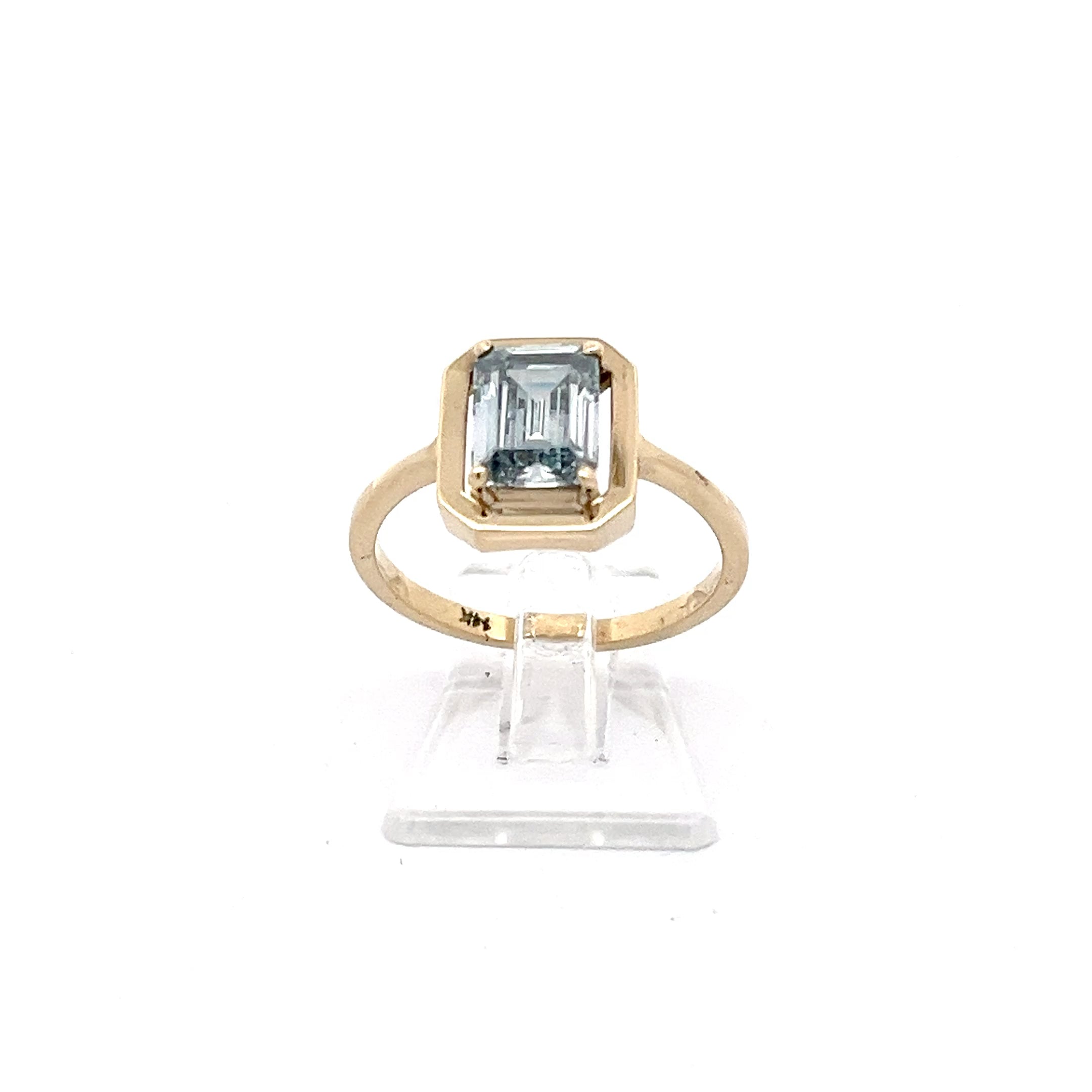 Damen Ring Gold mit Farbstein Hellblau 585 / 14 Karat