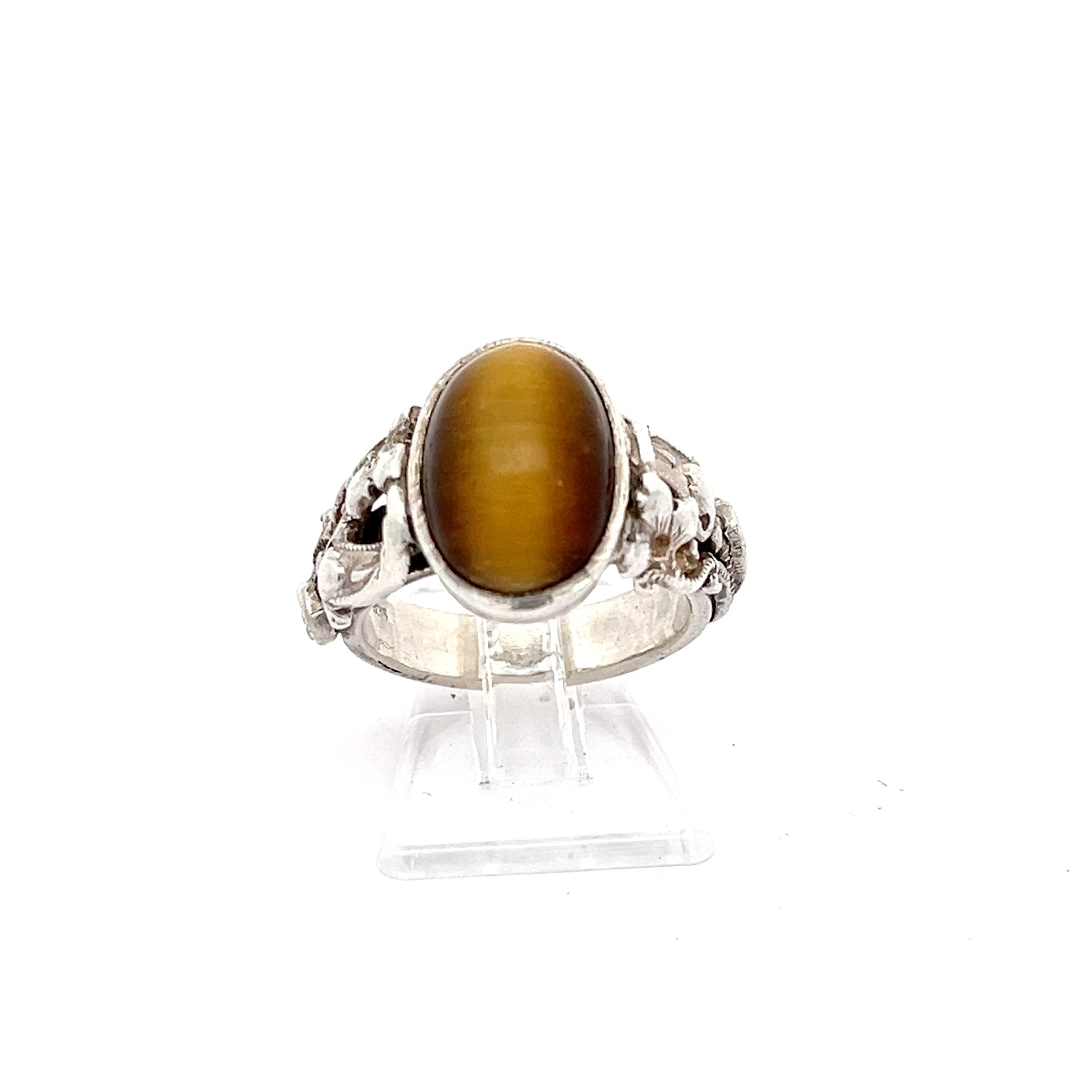 Sterling Silbe Ring 925 mit Tigerauge *51