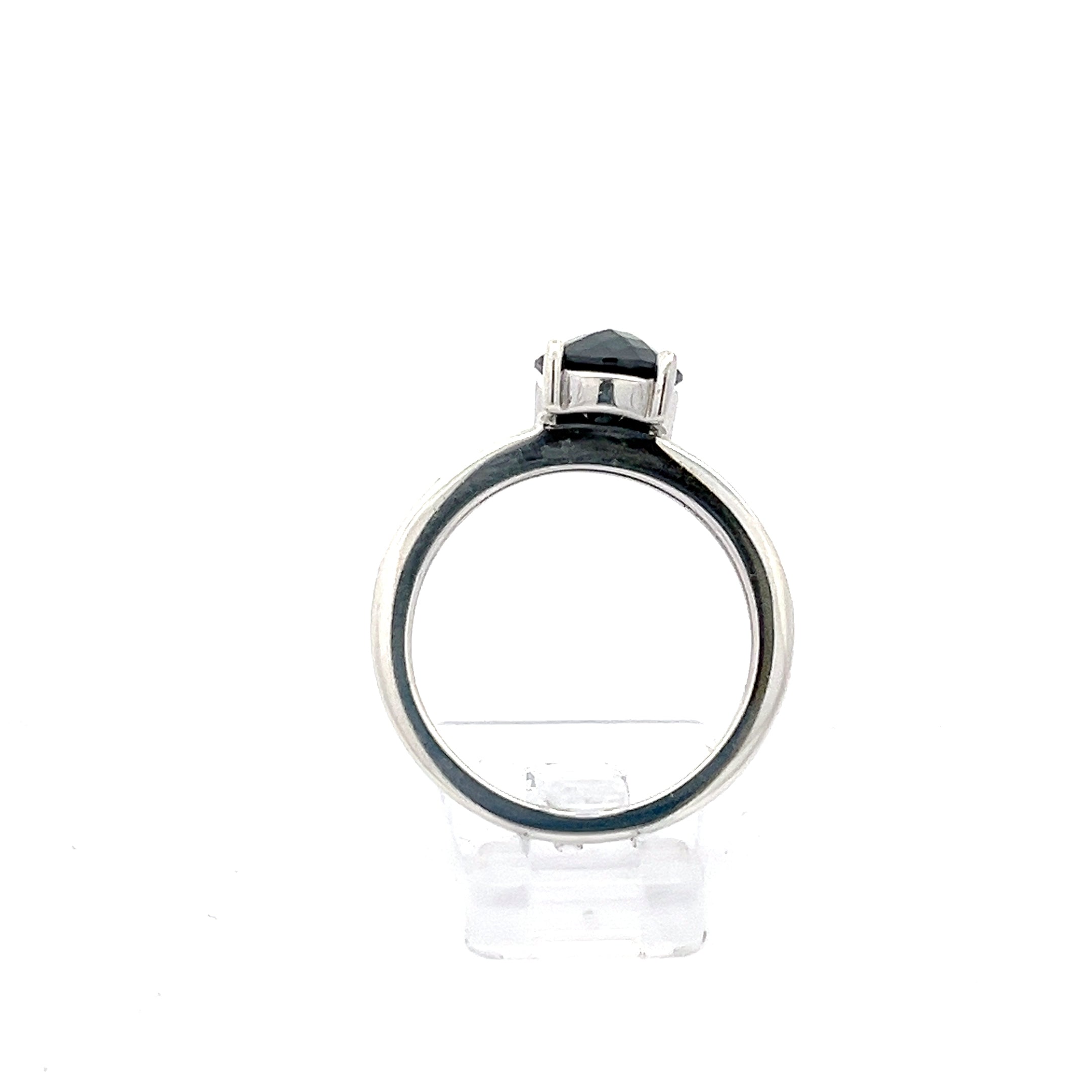 Damen Ring Sterling Silber schwarze Steine * 56
