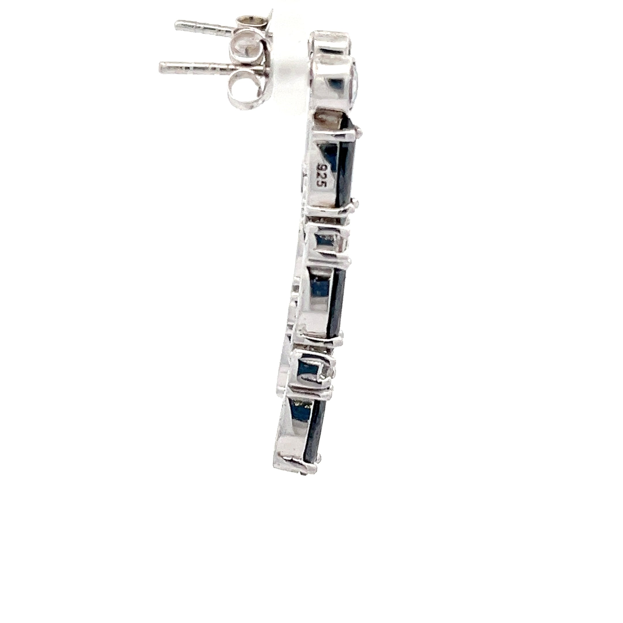 Ohrringe Silber 925 mit Farbsteine schwarz