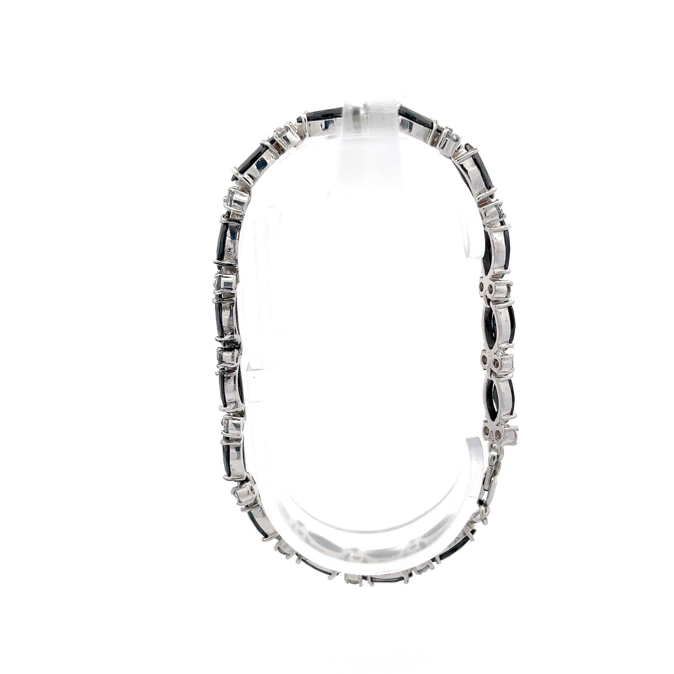 Armband Sterling Silber mit schwarzen Steinen