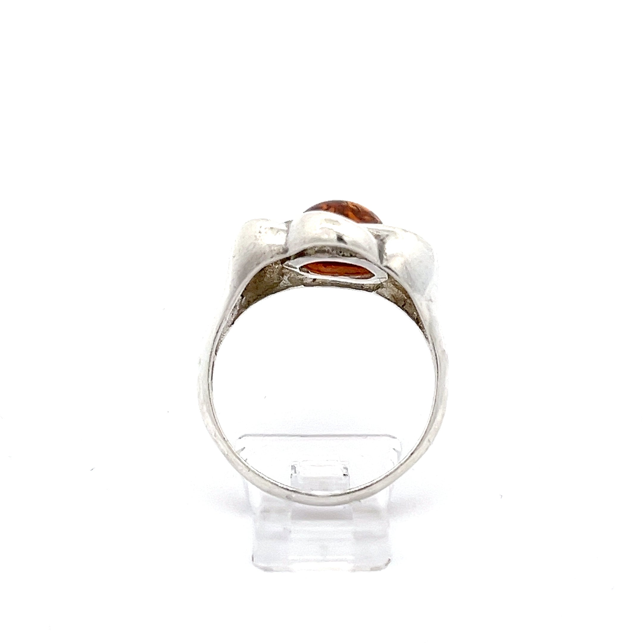 Bernstein Optik Damen Ring Silber 925 *66