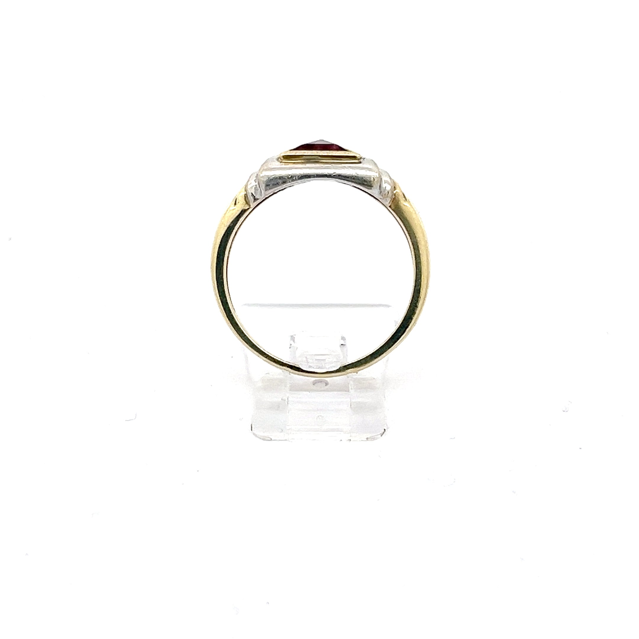 Ring Gold 585 / 14 Karat mit Farbstein Rot