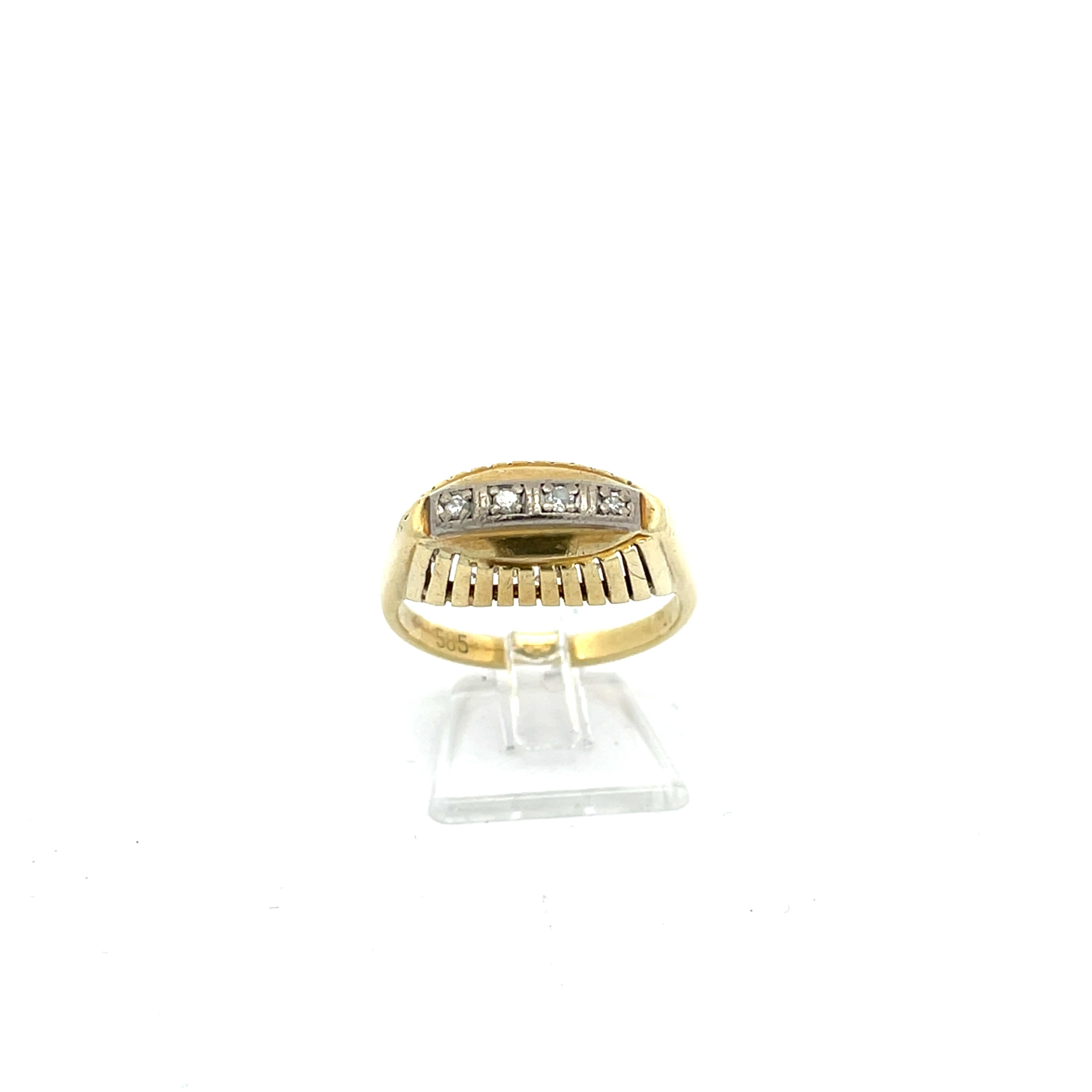 Ring mit Diamanten und Brillanten Gelb Gold *57