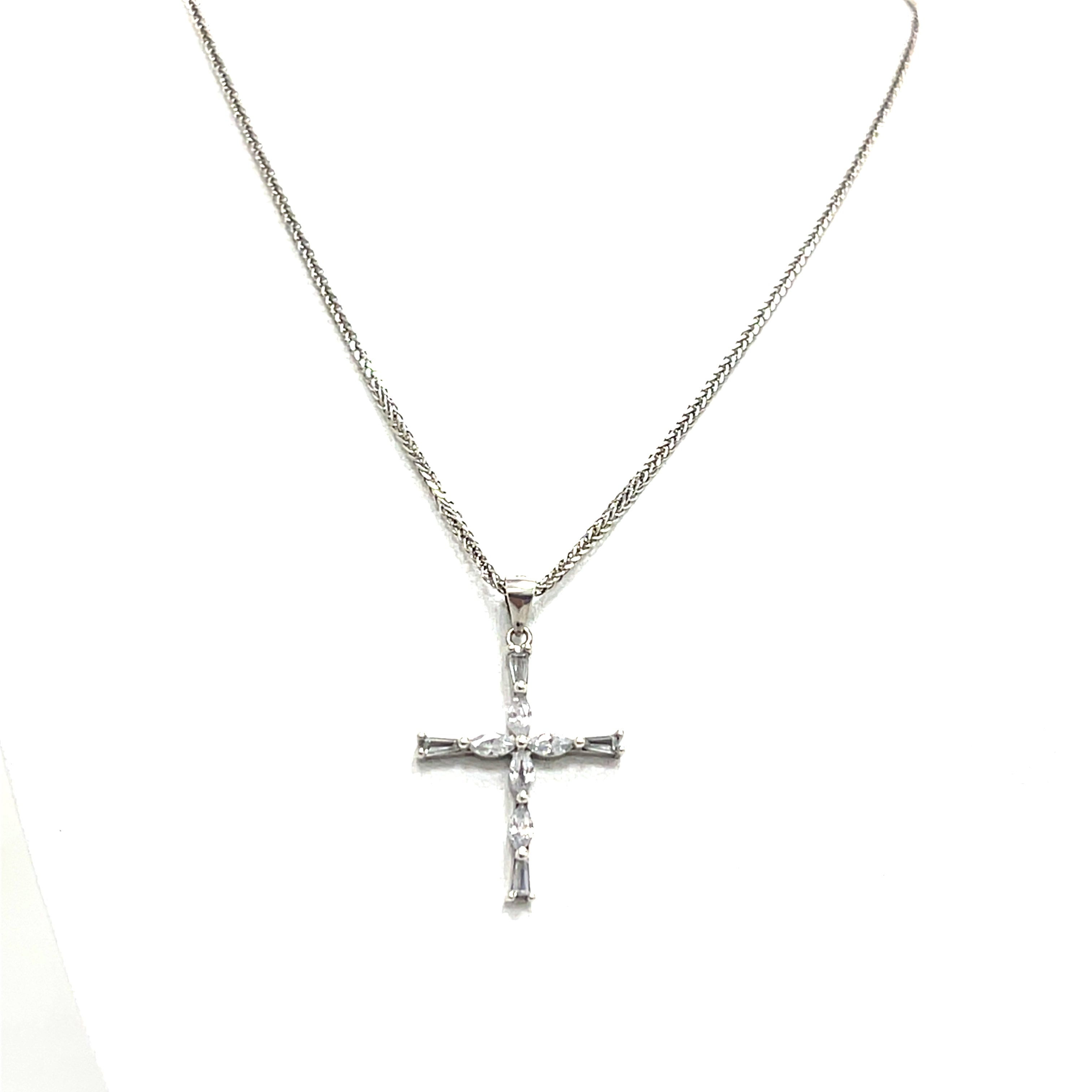 Kette Kreuz mit Zirkonia 925 Sterling Silber