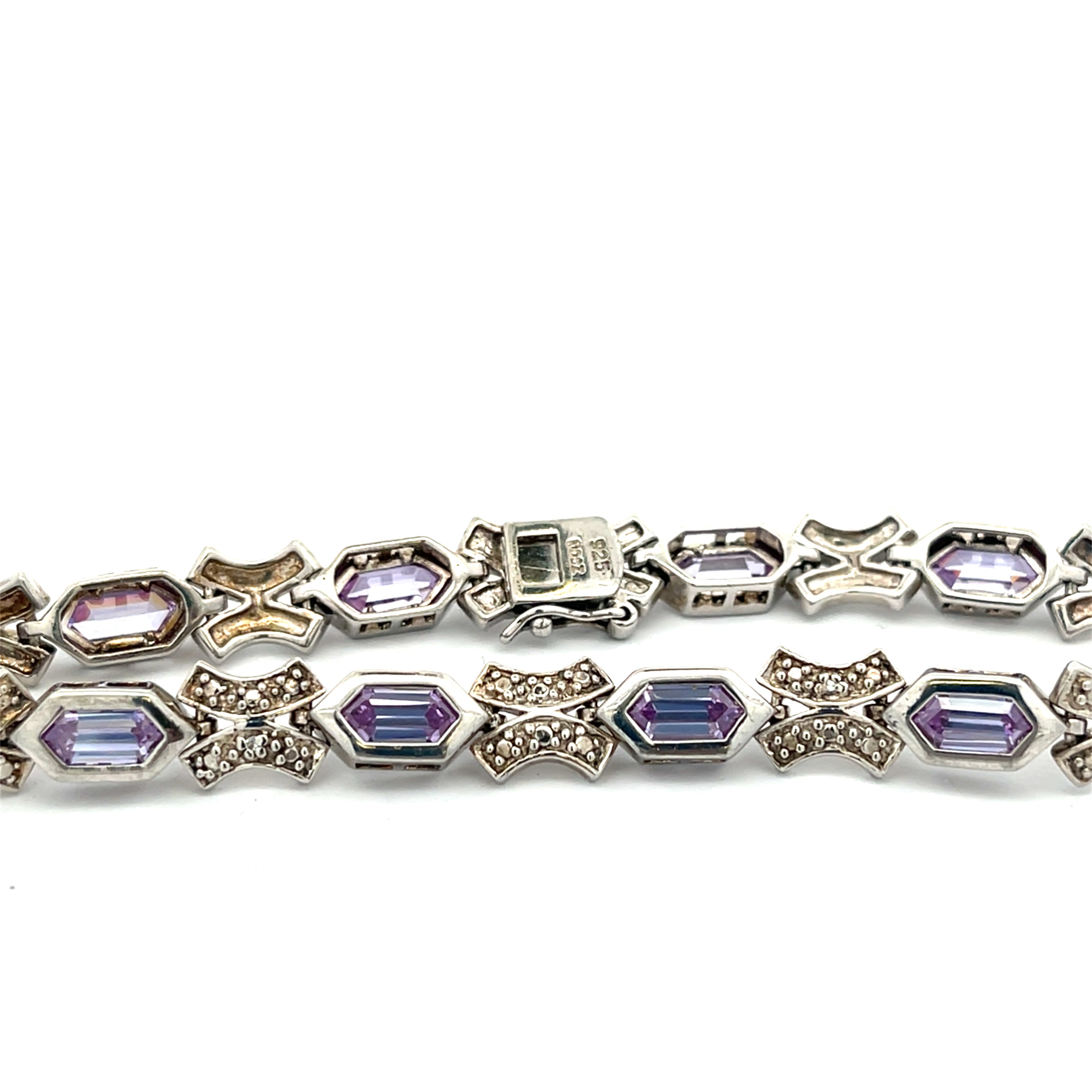 Armband Sterling Silber 925 mit lila Steine