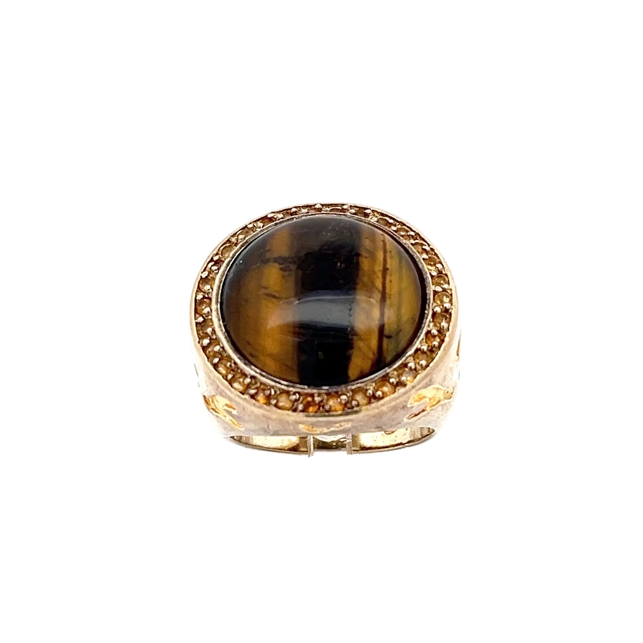 Ring "Tigerauge" 925 Silber vergoldet  Gr.59