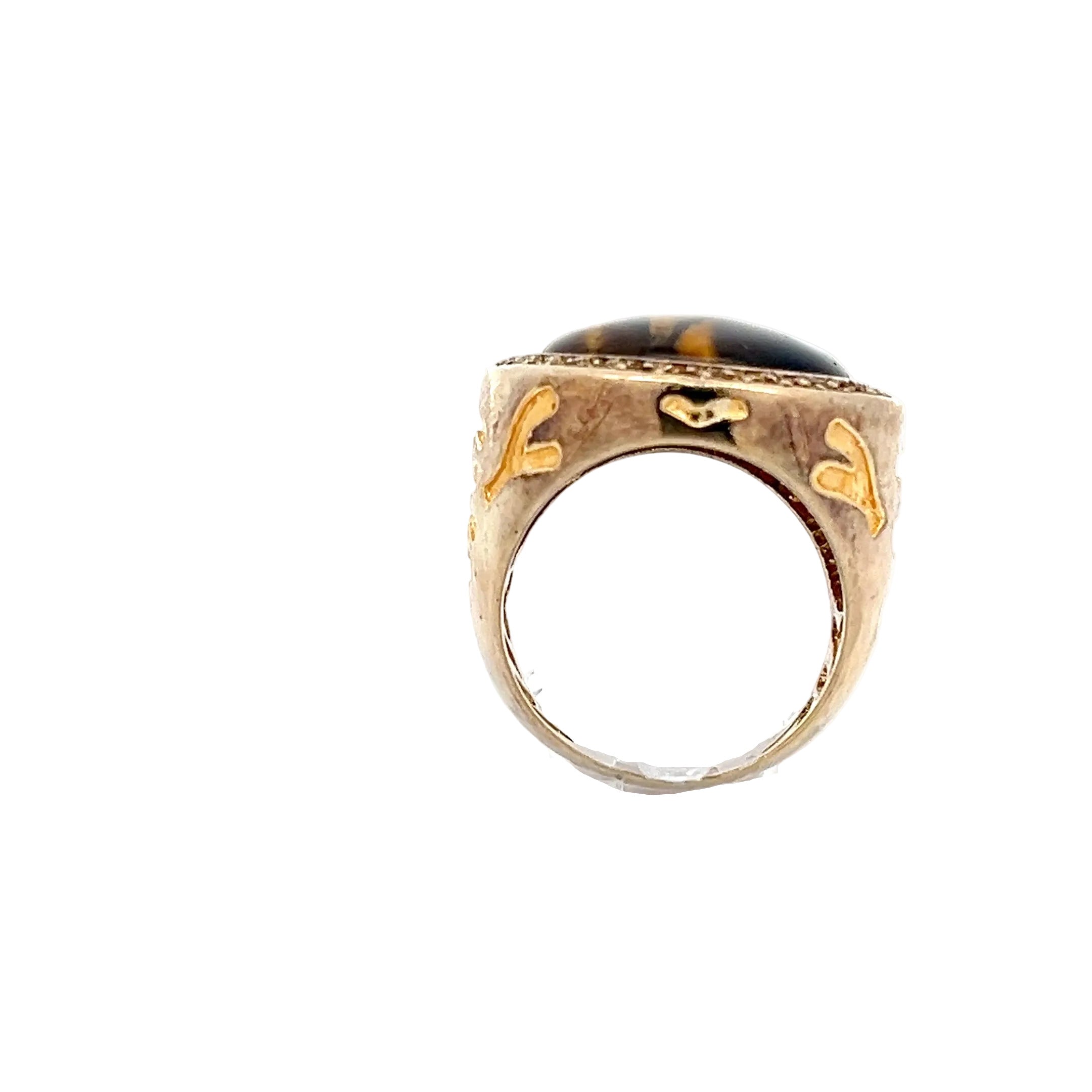 Ring "Tigerauge" 925 Silber vergoldet  Gr.59