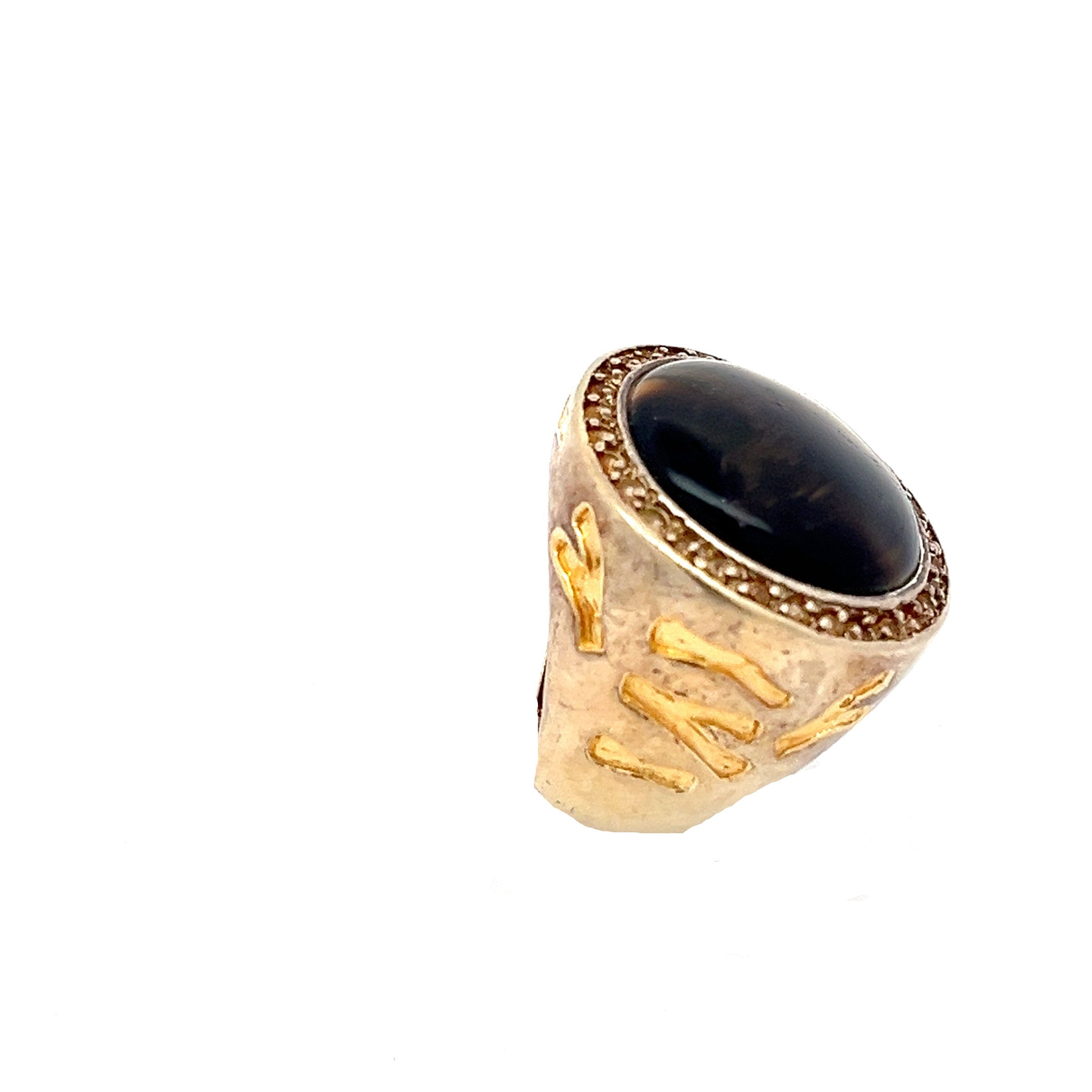 Ring "Tigerauge" 925 Silber vergoldet  Gr.59