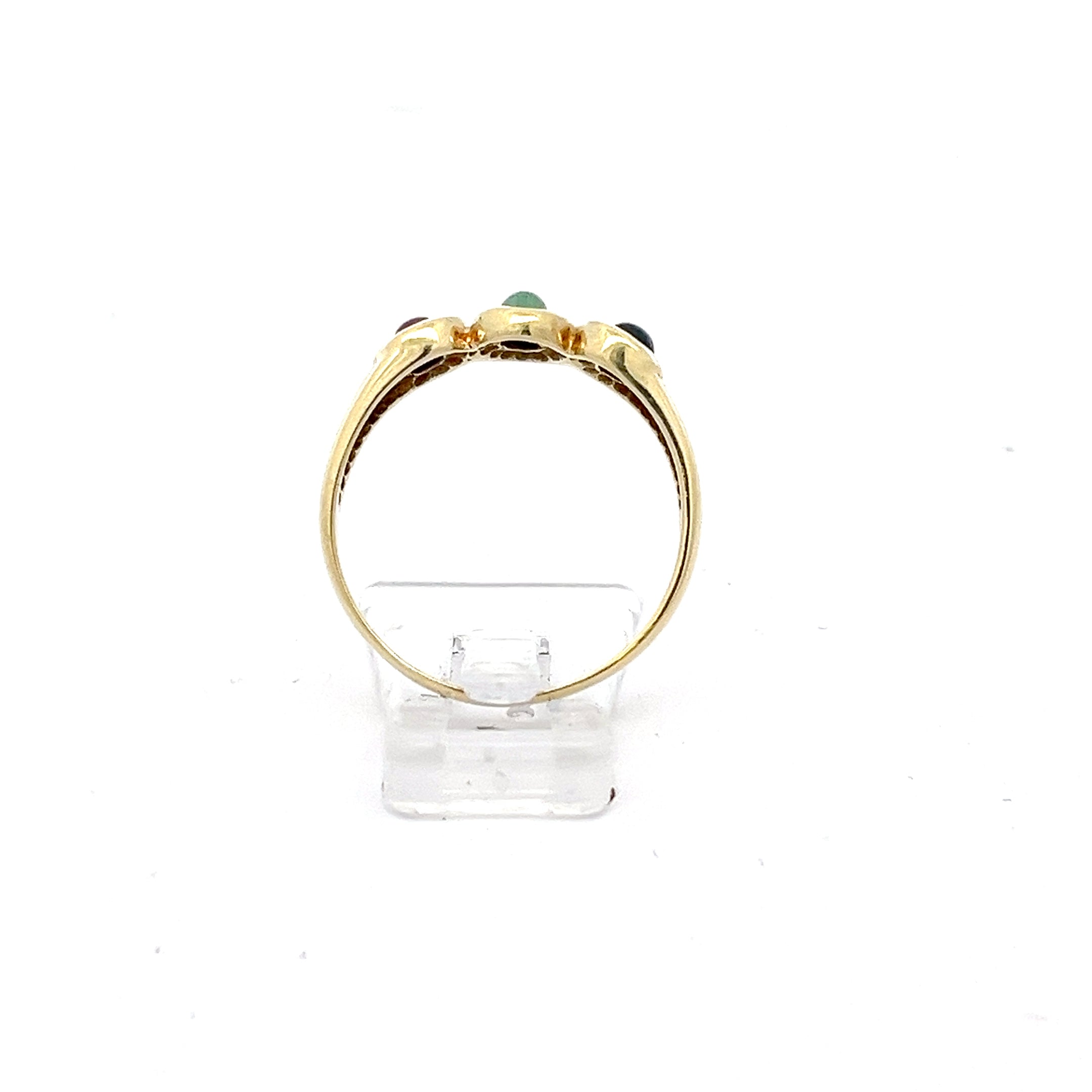 Damenring Gelb Gold 585 14 Karat mit Schmucksteinen *60