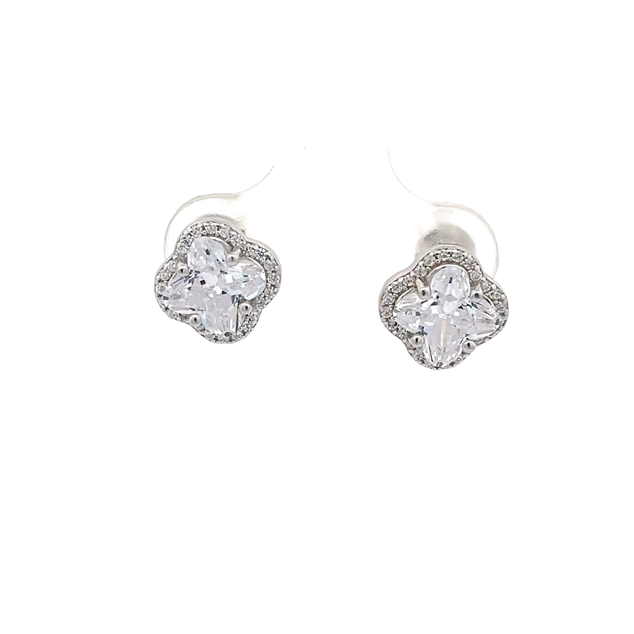 Ohrring Stecker Blumenmuster Sterling Silber 925