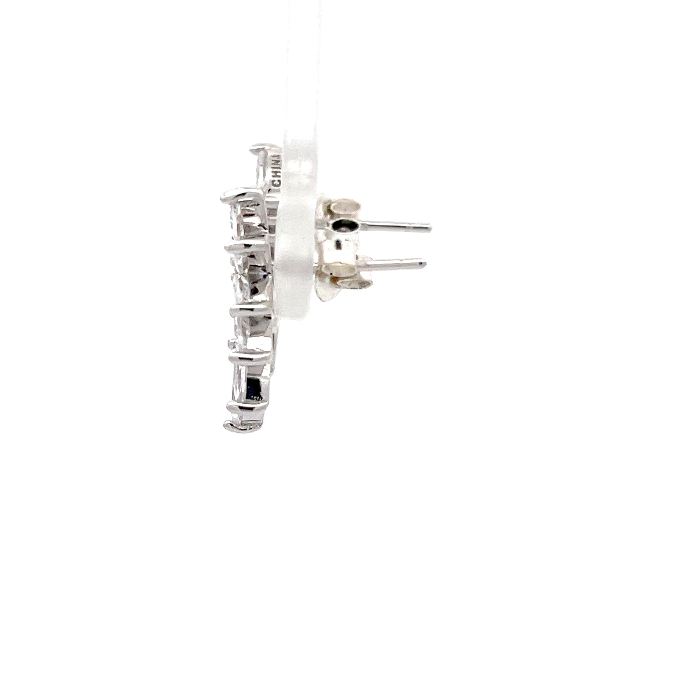 Ear Climber Blatt-Design Ohrringe Sterling Silber 925 mit Zirkonia