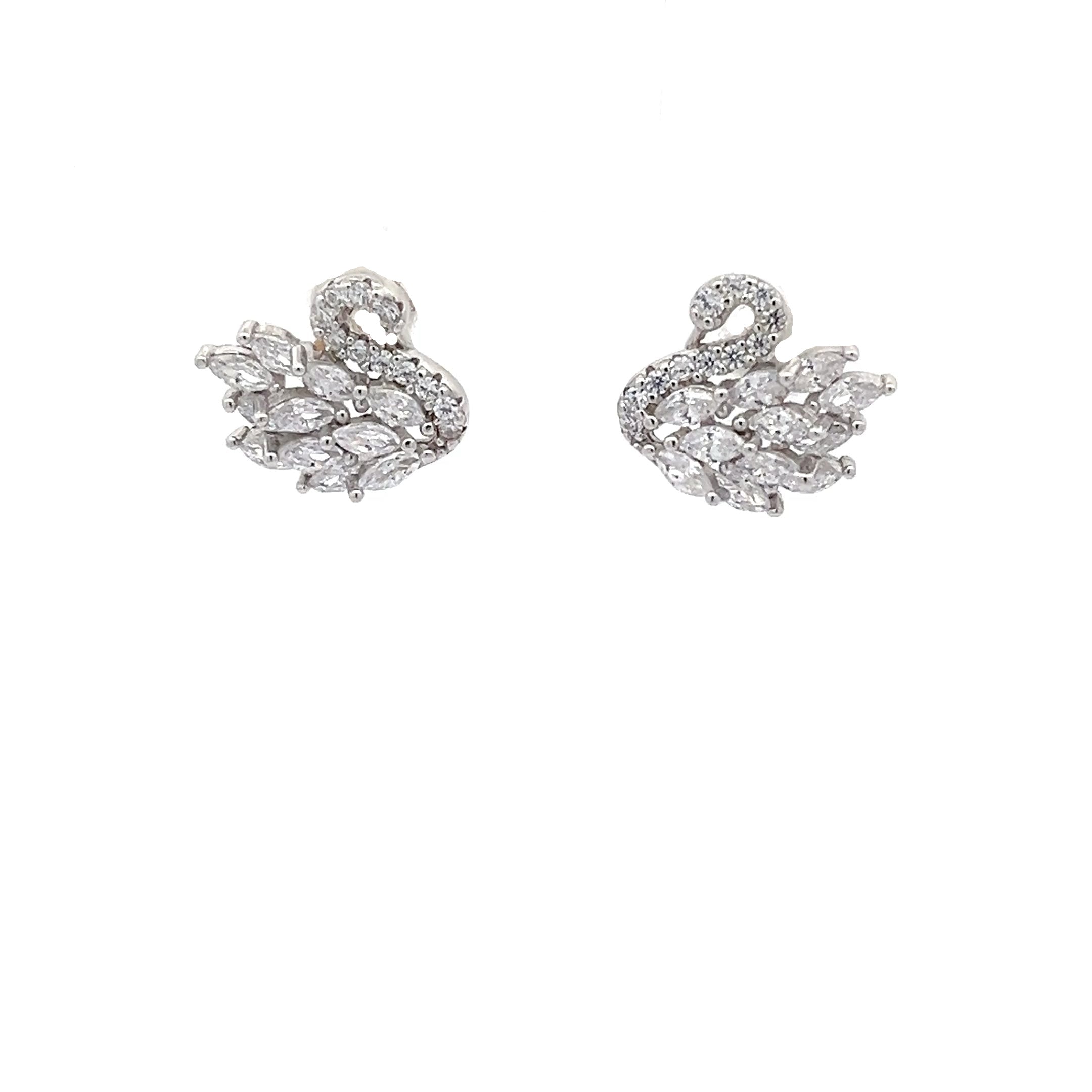 Schwan 925 Sterling Silber Ohrringe mit Zirkonia
