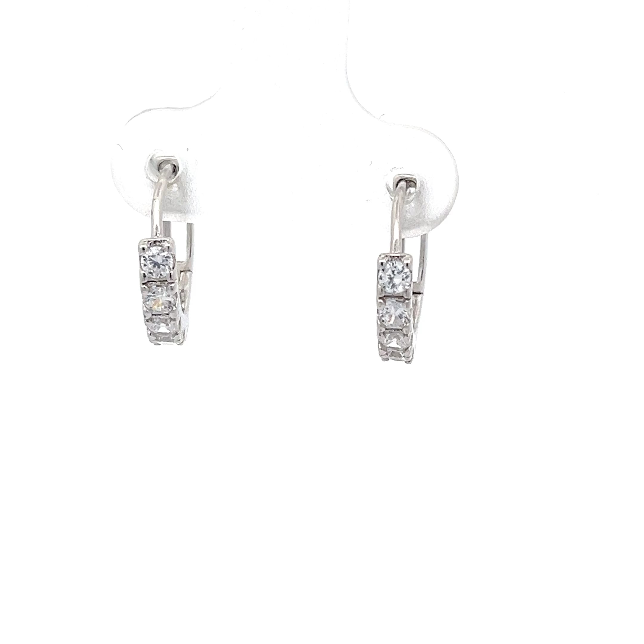 Creolen Sterling Silber 925 Ohrringe mit Zirkonia
