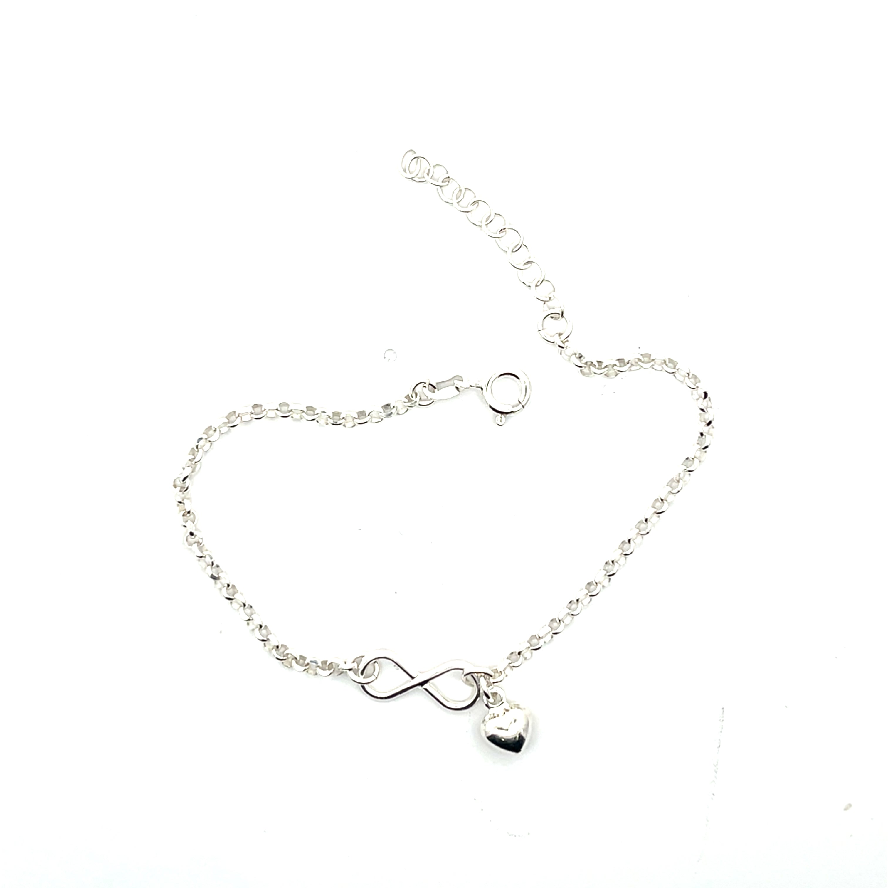 Unendlich und Herz Armband Sterling Silber 925