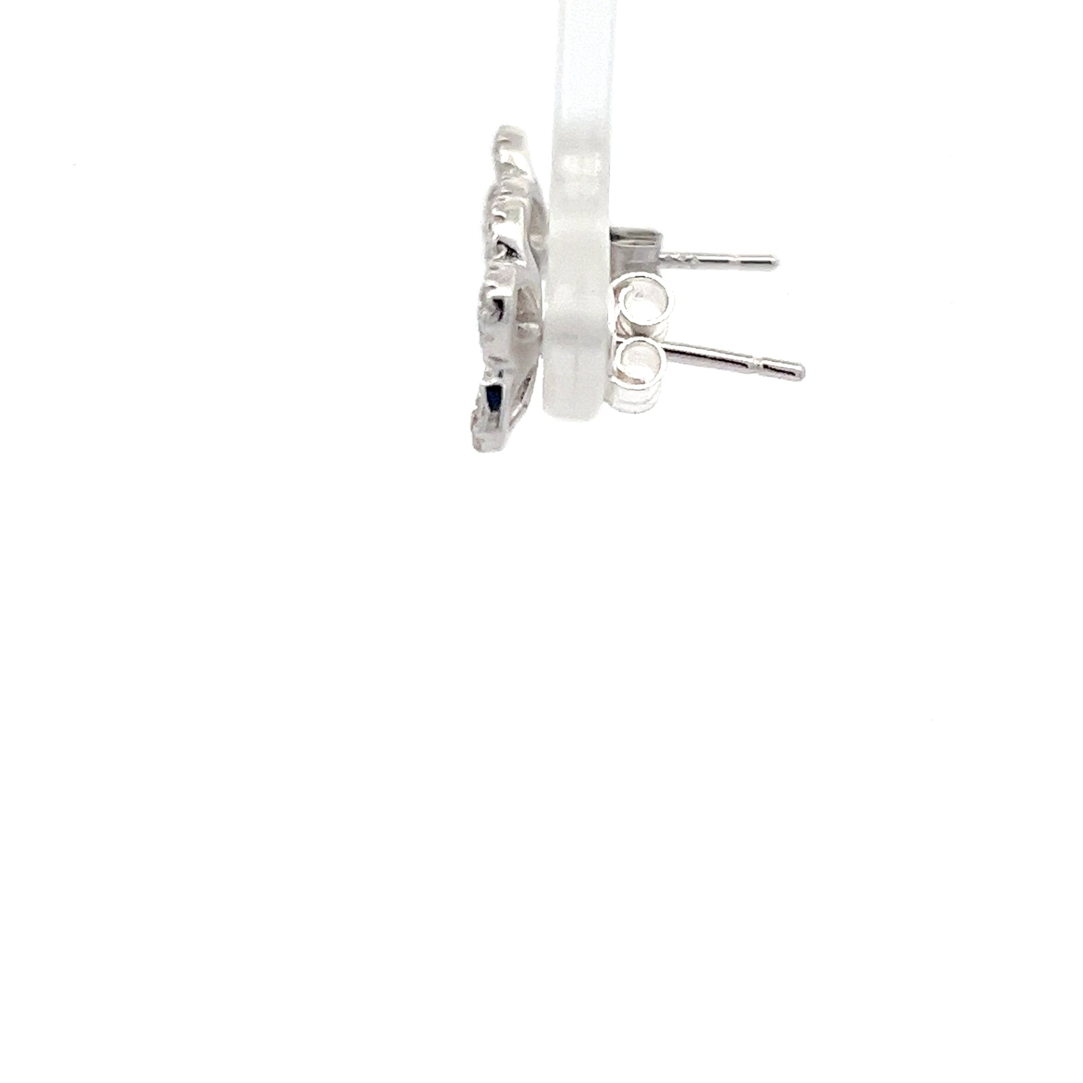 Blumen Ohrstecker mit Zirkonia Sterling Silber 925