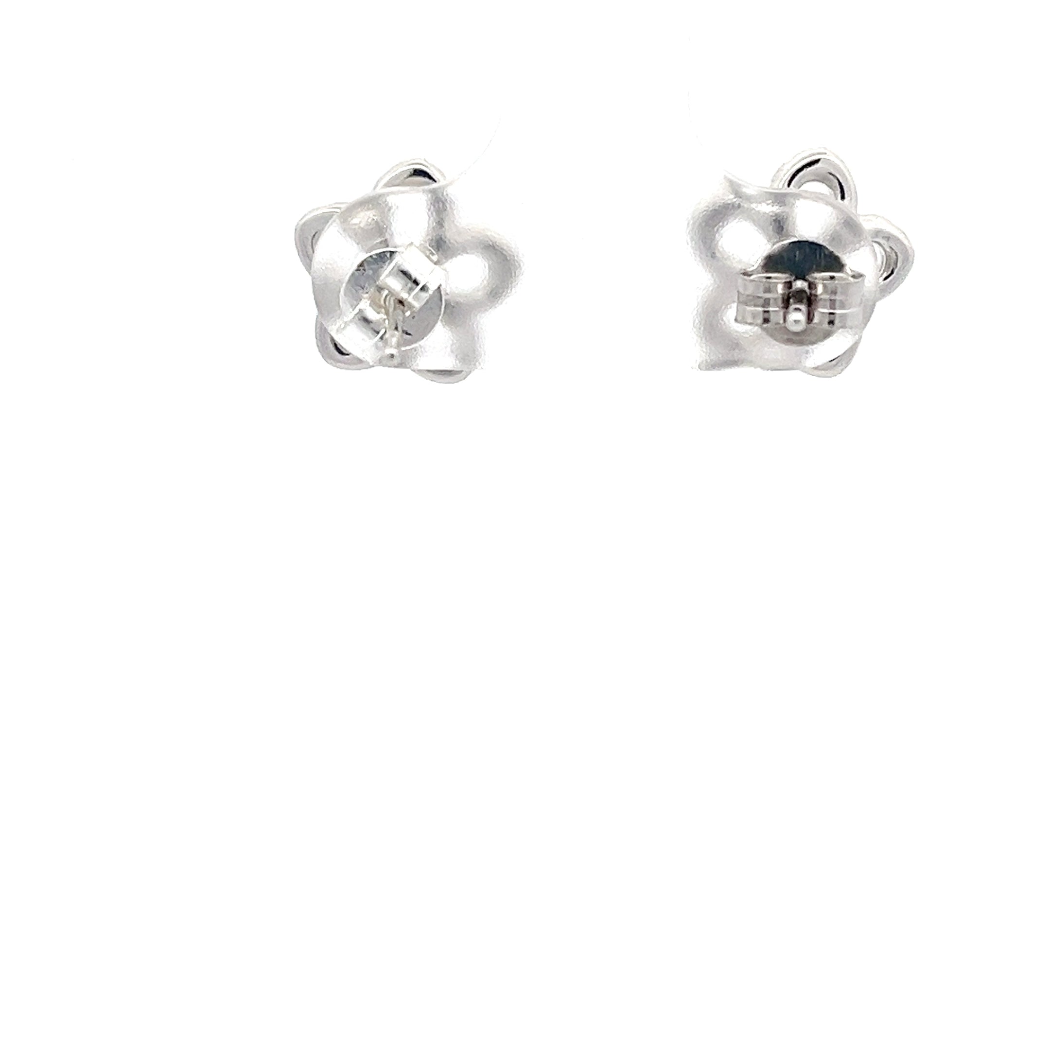 Blumen Ohrstecker mit Zirkonia Sterling Silber 925