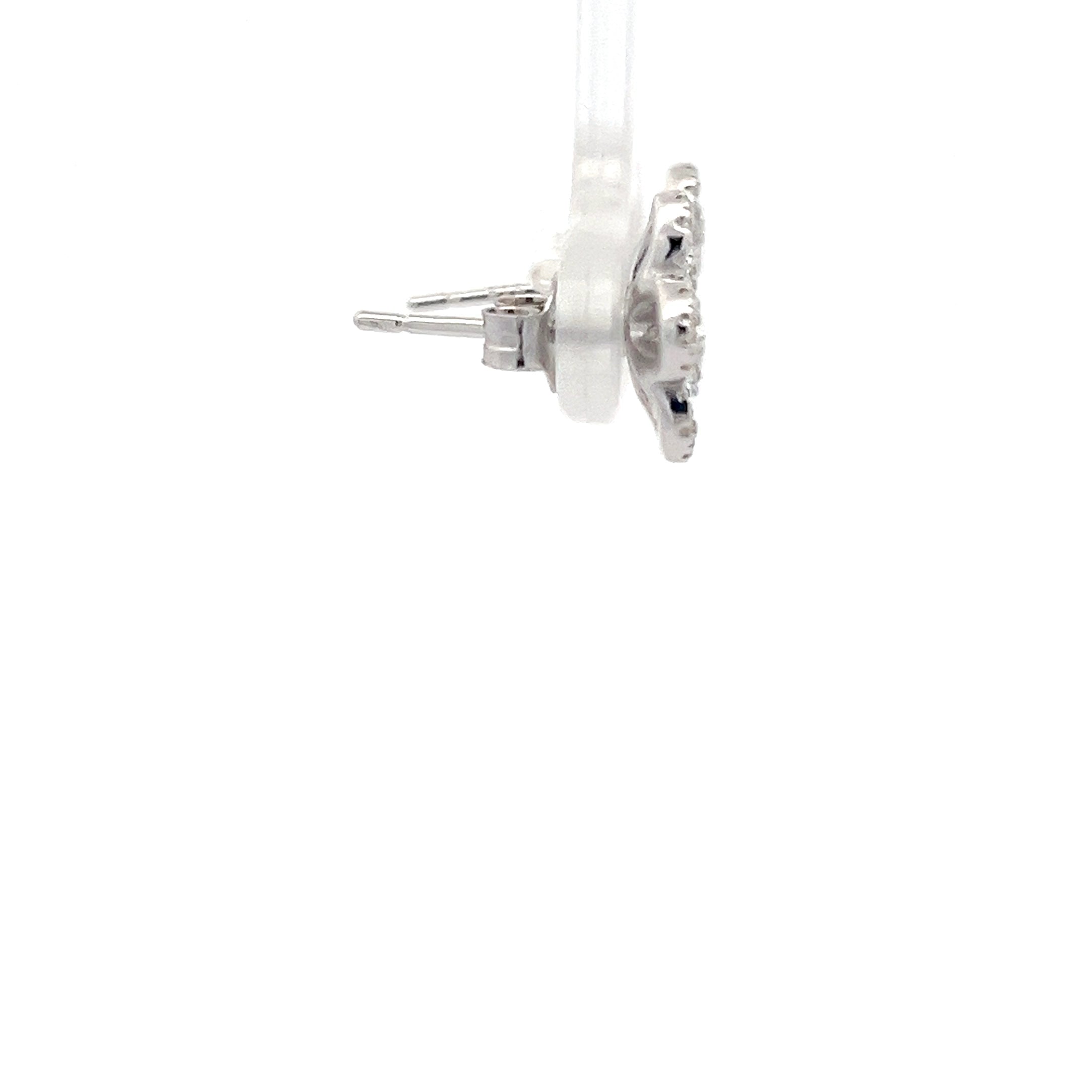 Blumen Ohrstecker mit Zirkonia Sterling Silber 925
