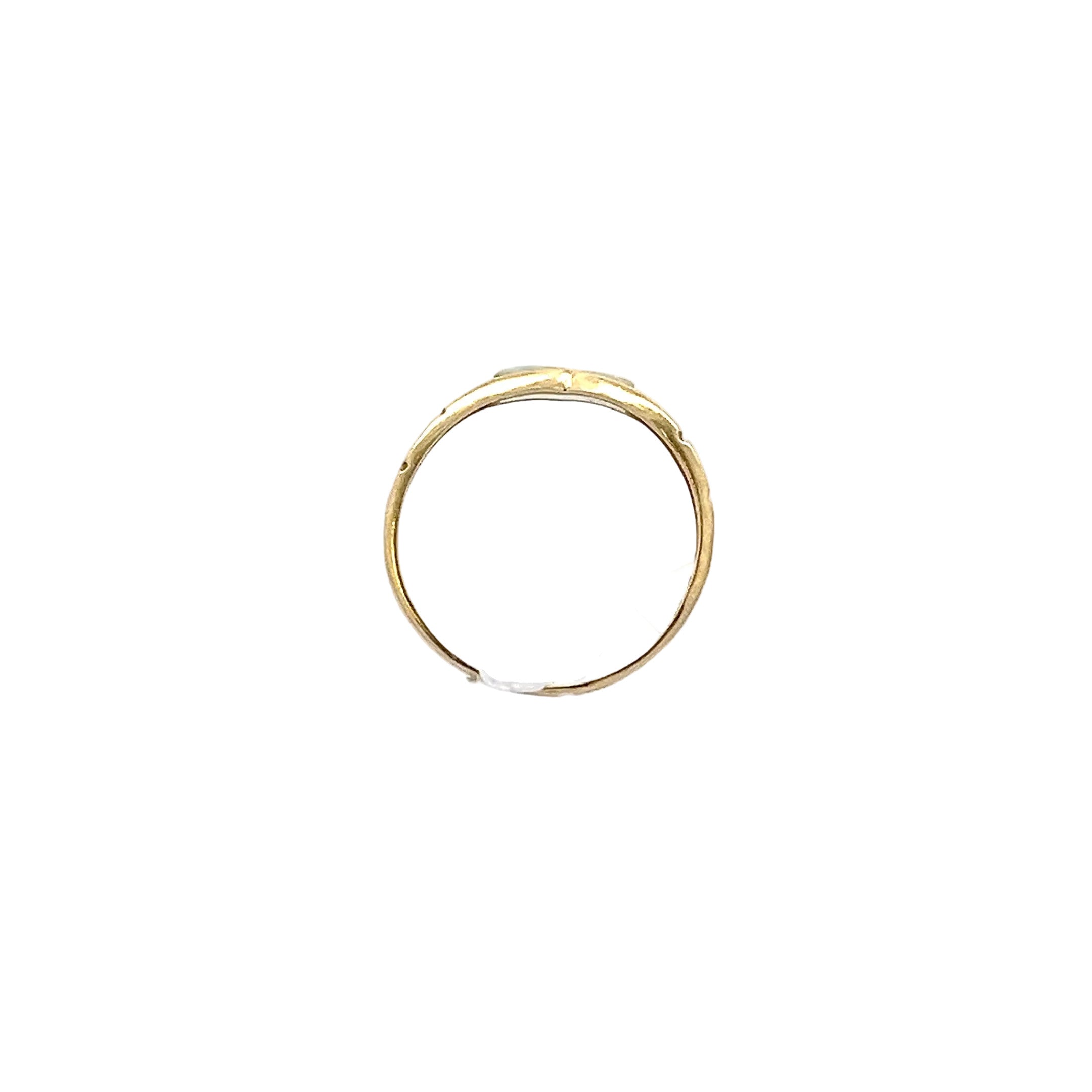 Opal Damen Ring Gelb Gold 585 14 Karat Mäander Muster *56
