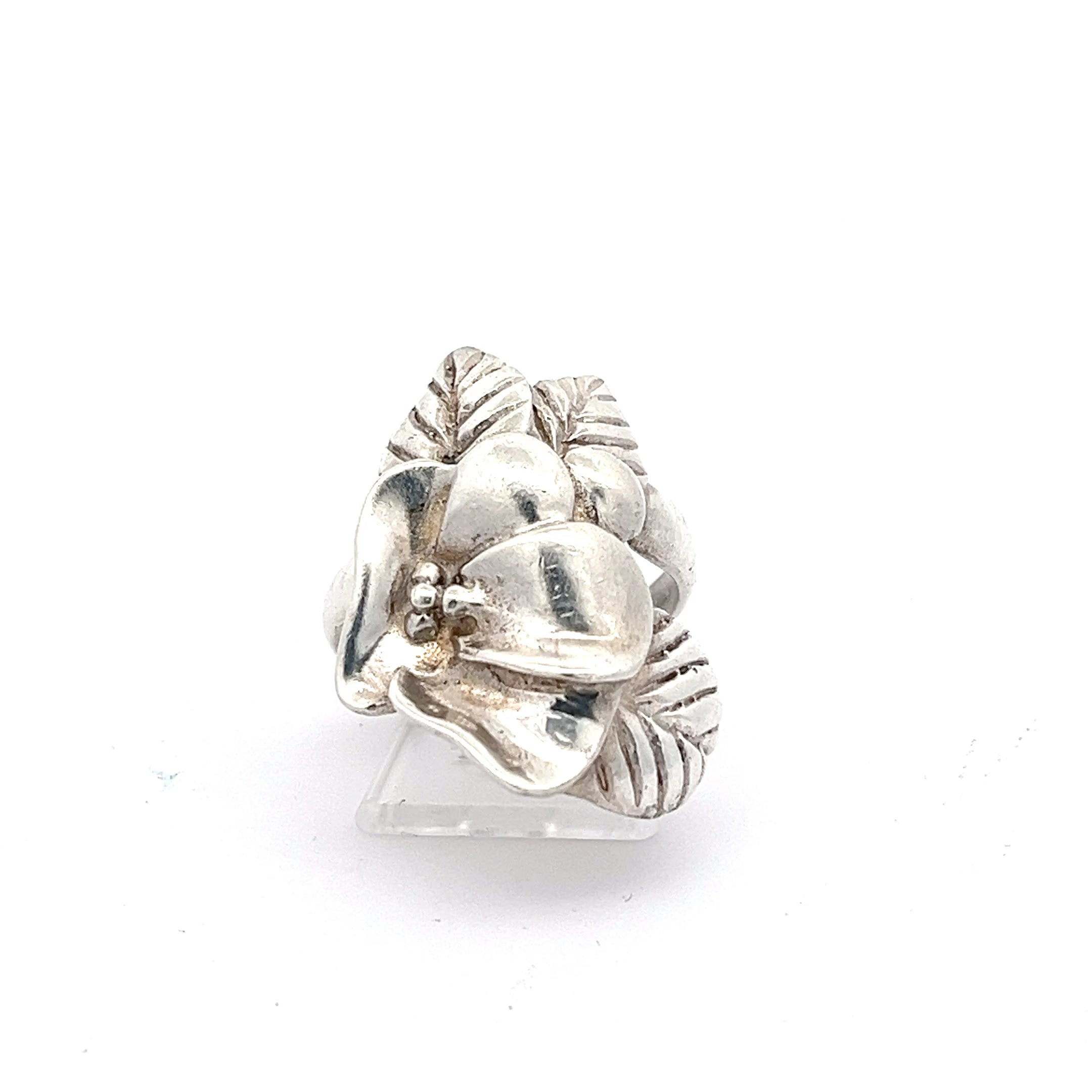 Vintage Blumen Ring Sterling Silber 925 *56