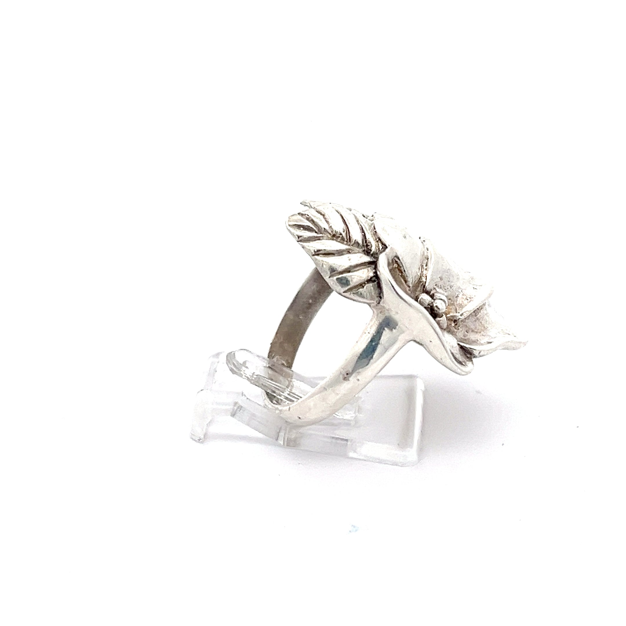 Vintage Blumen Ring Sterling Silber 925 *56