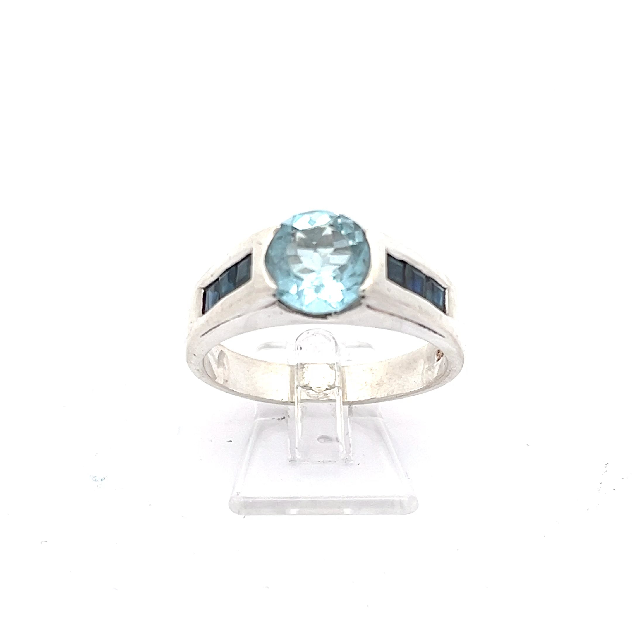 Sterling Silber 925 Ring mit blauen Steinen *66