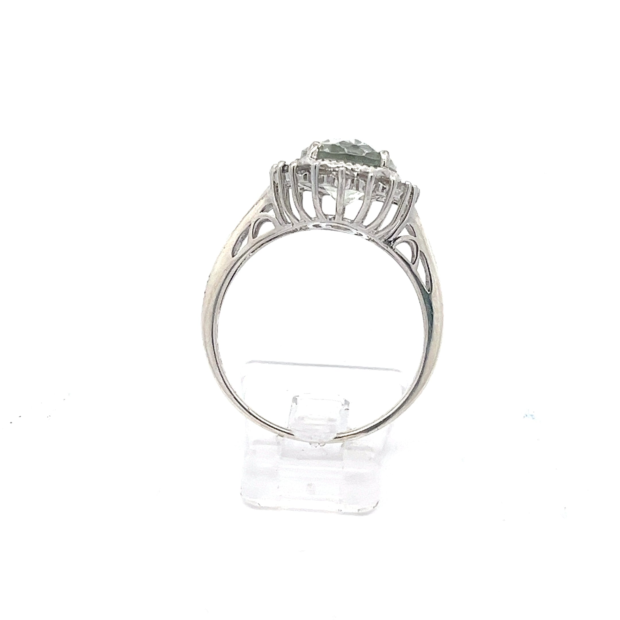 Damenring Sterling Silber 925 mit mintgrünem Stein *60