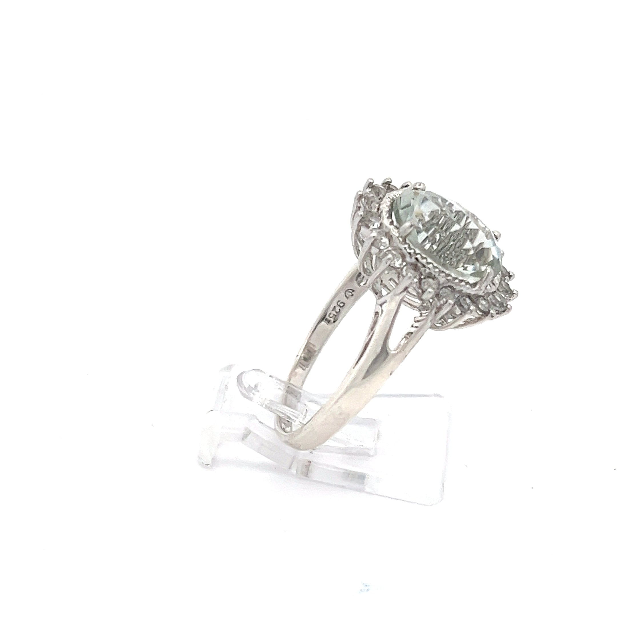 Damenring Sterling Silber 925 mit mintgrünem Stein *60