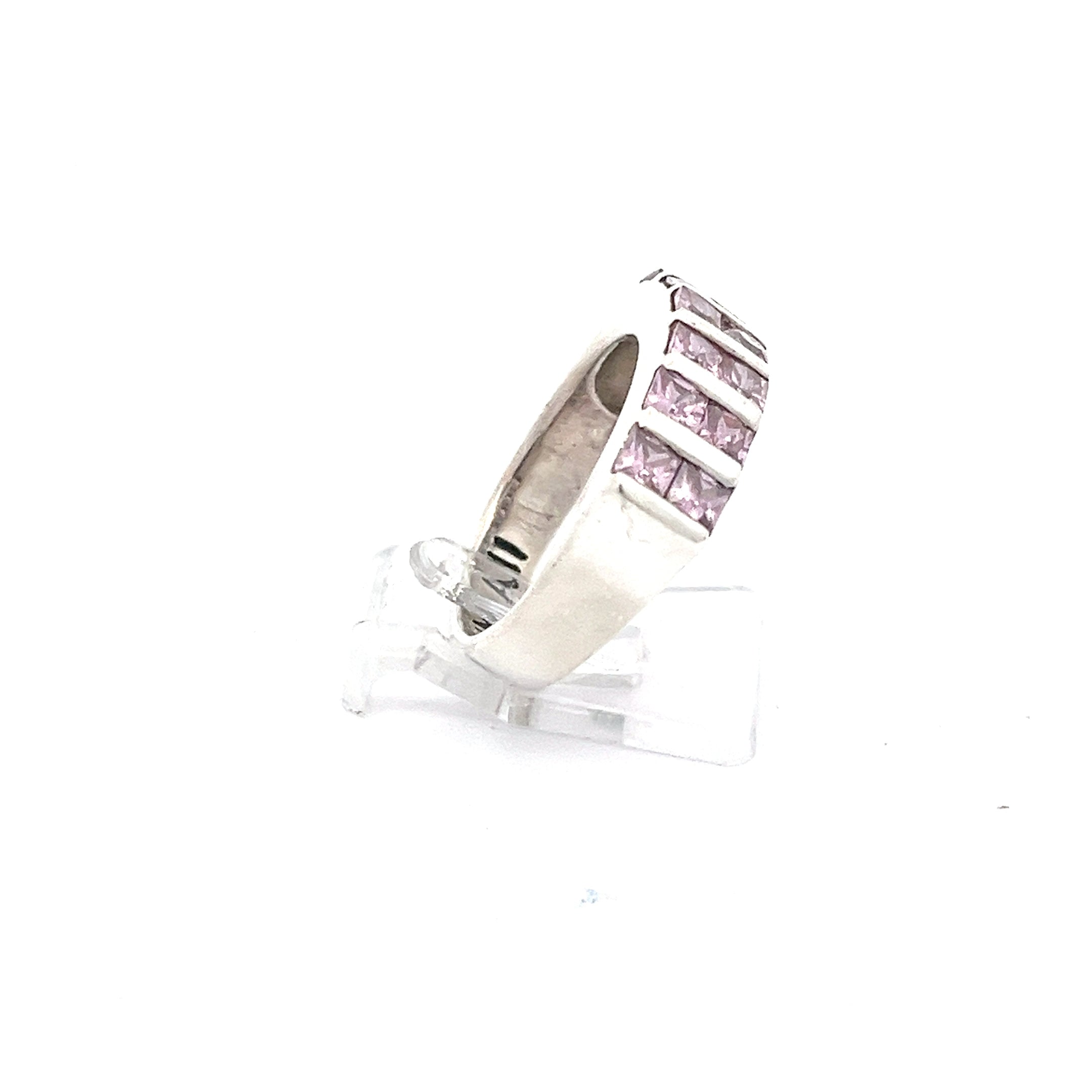 Damenring Sterling Silber 925 mit Farbsteinen pink *57