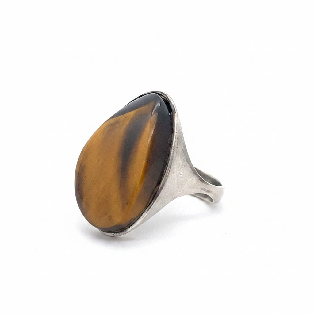 Tigeraugen Ring Sterling Silber 925 *60