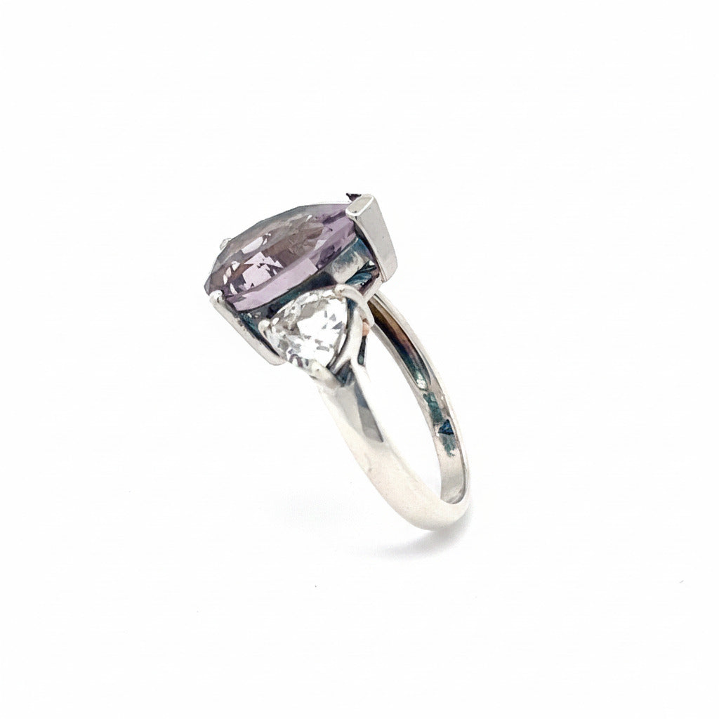Ring 925 Sterling Silber lila Schmuckstein Gr.62