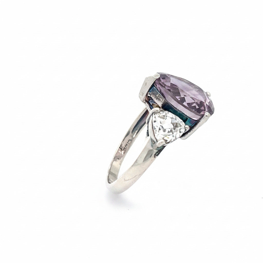 Ring 925 Sterling Silber lila Schmuckstein Gr.62