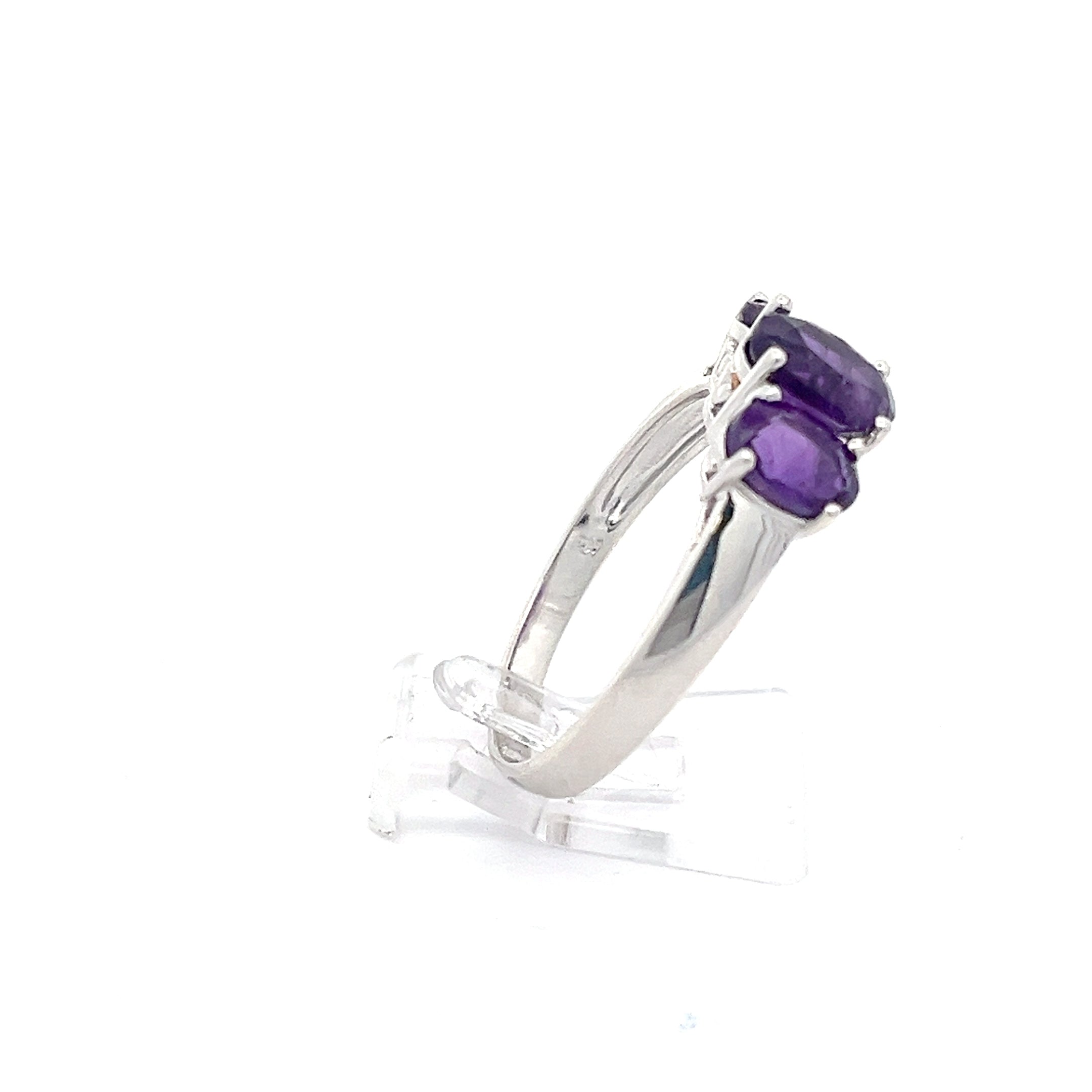 Damenring Sterling Silber 925 mit lila Steinen *67