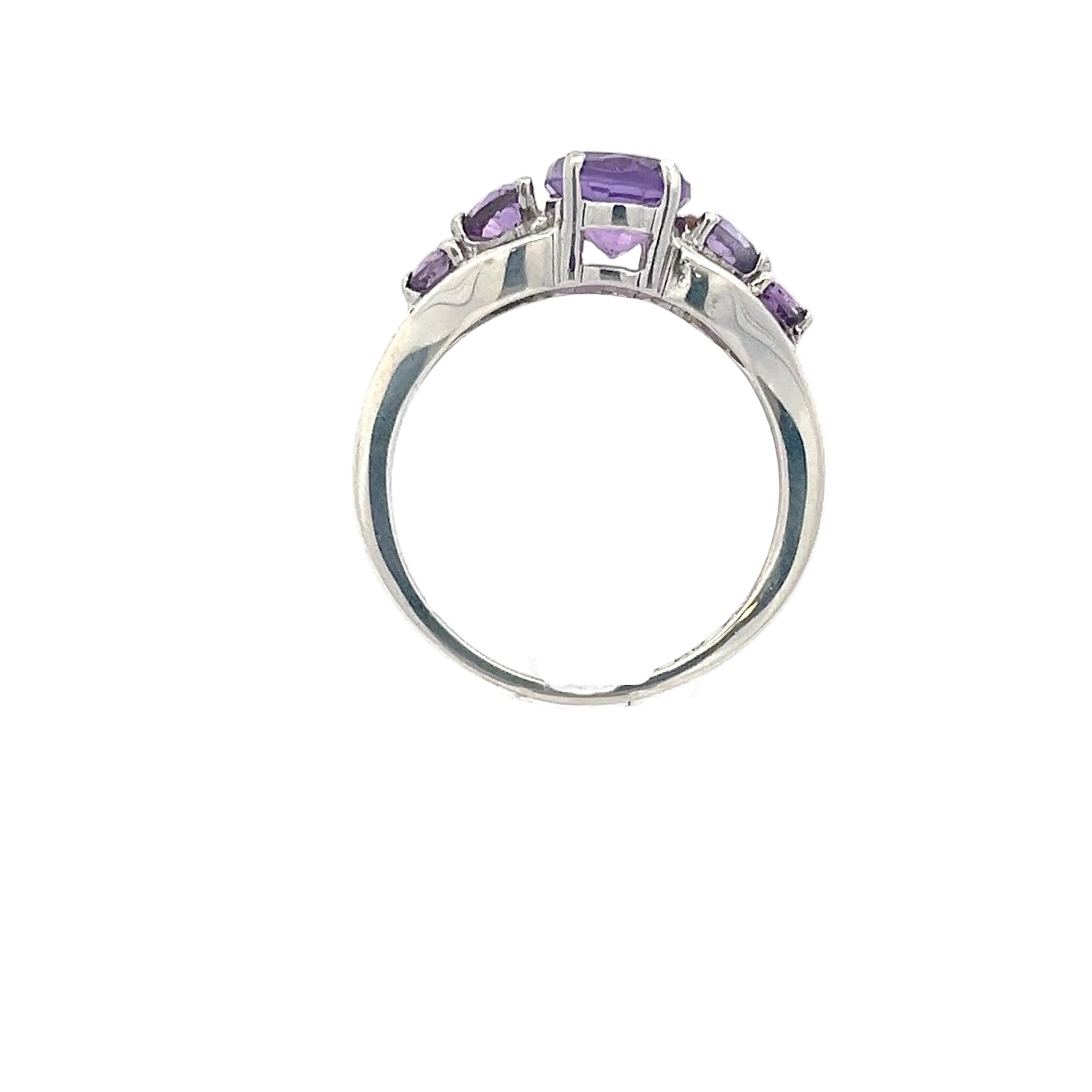 Damenring 925 Sterling Silber mit lila Steinen Gr.66
