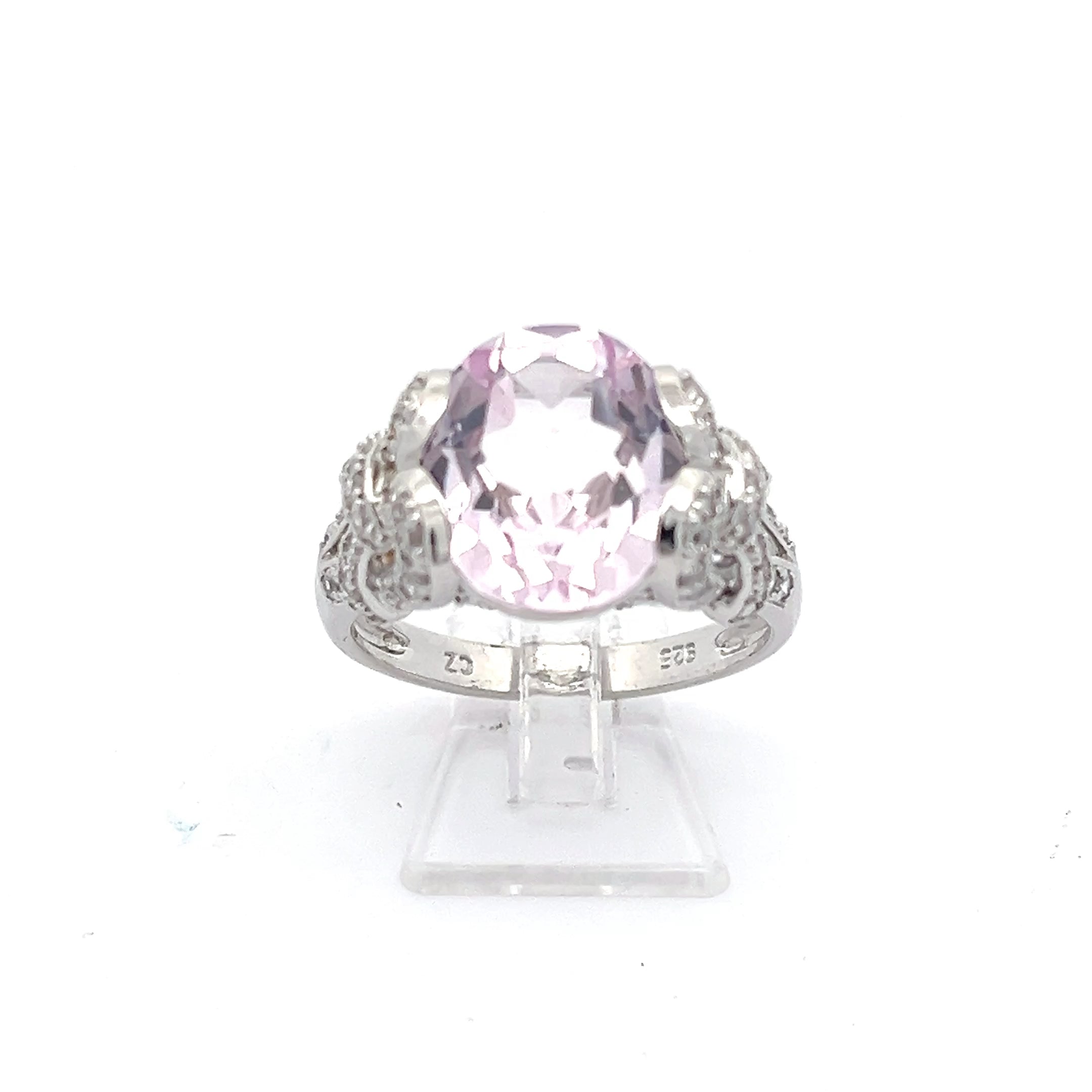 Damenring Sterling Silber 925 mit pink / lila Stein *65,5