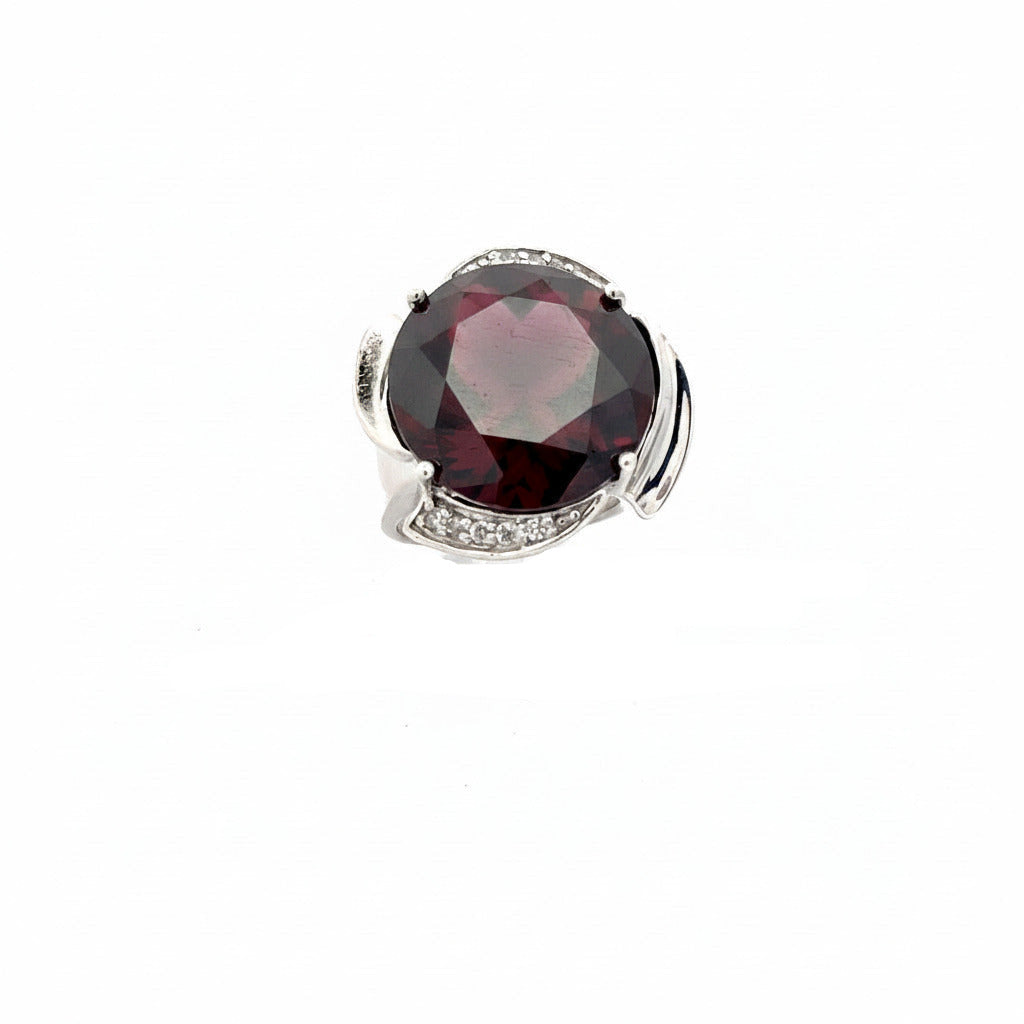 Damenring Sterling Silber 925 mit Farbstein rot *58