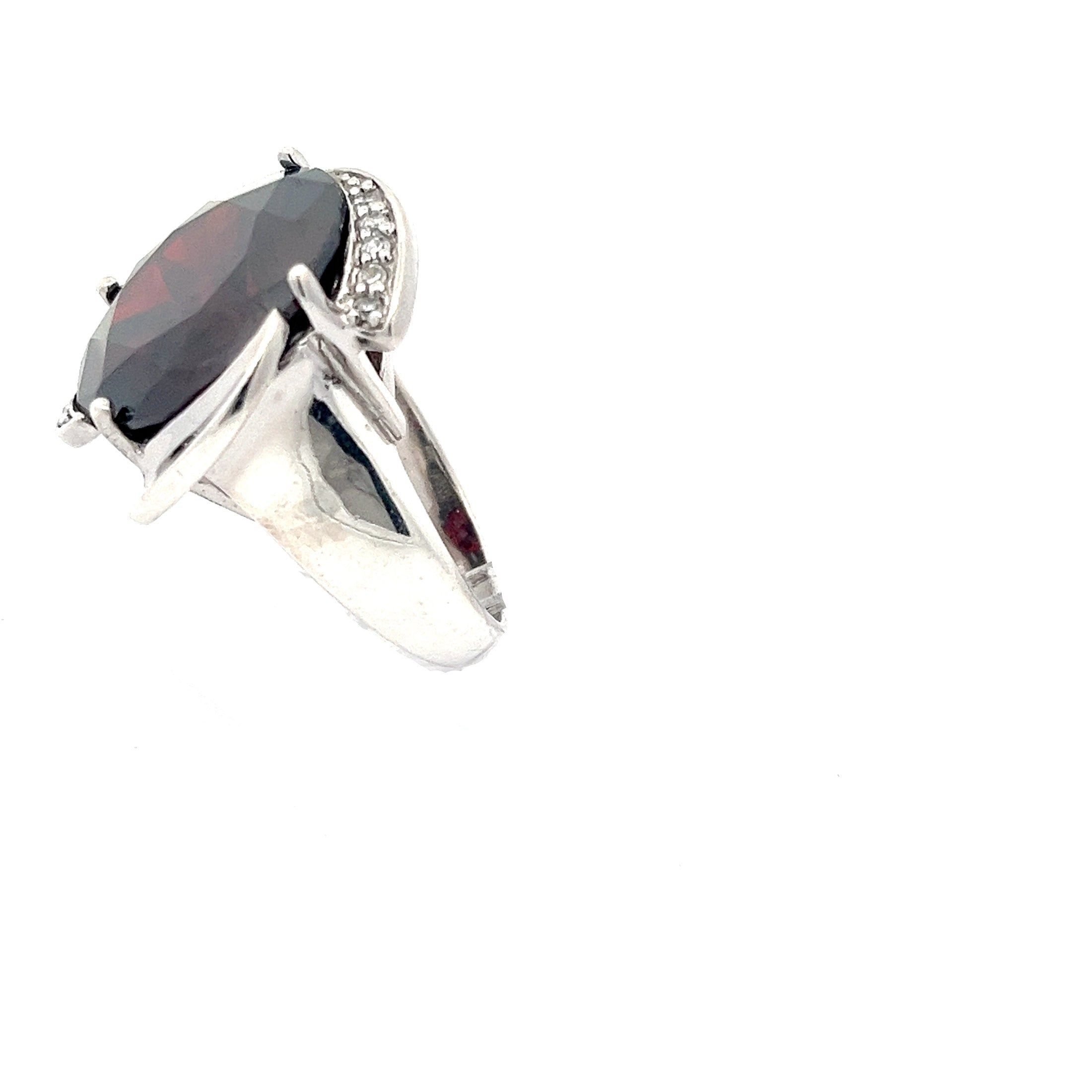 Damenring Sterling Silber 925 mit Farbstein rot *58