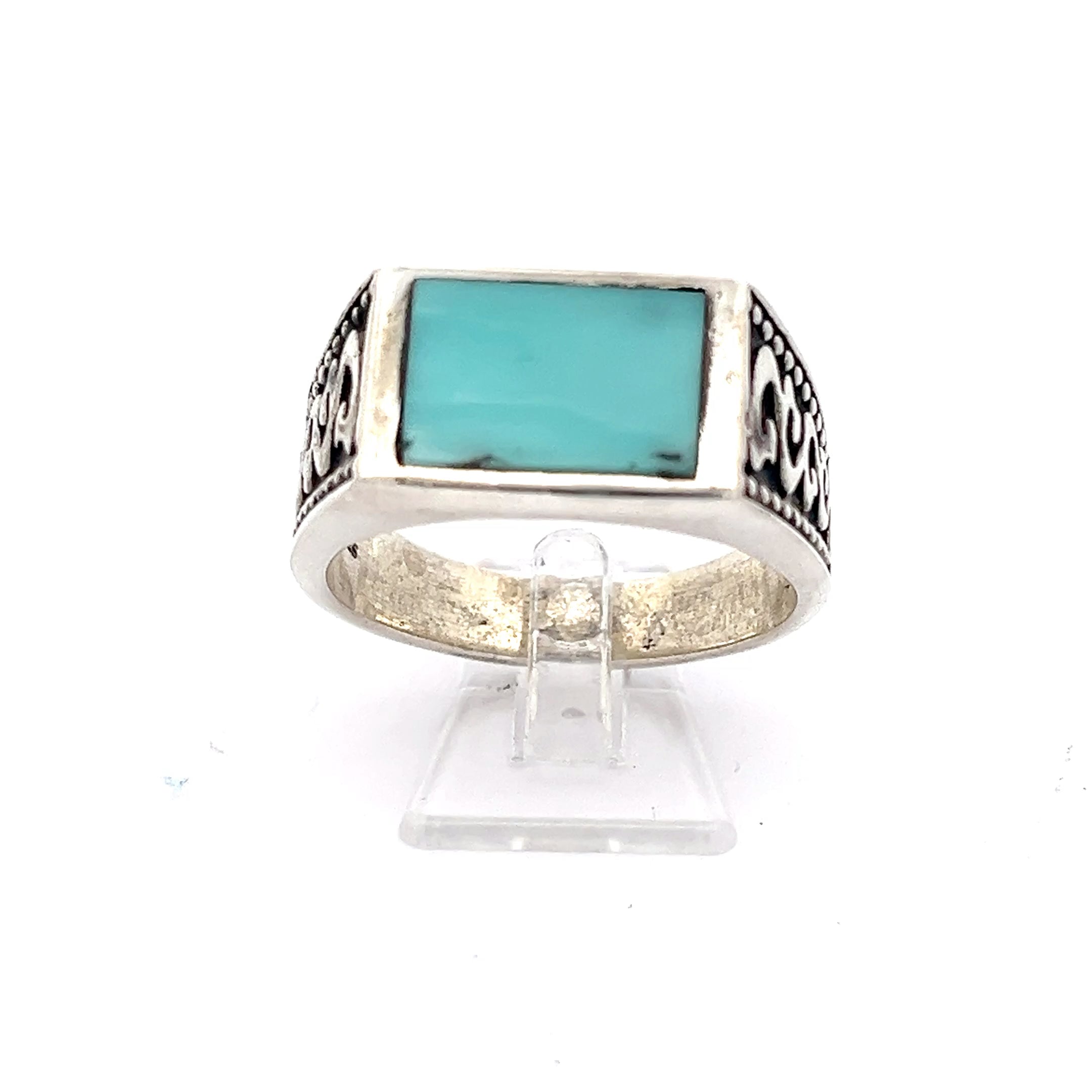 Navajo Herrenring Sterling Silber 925 mit türkisem Stein *71
