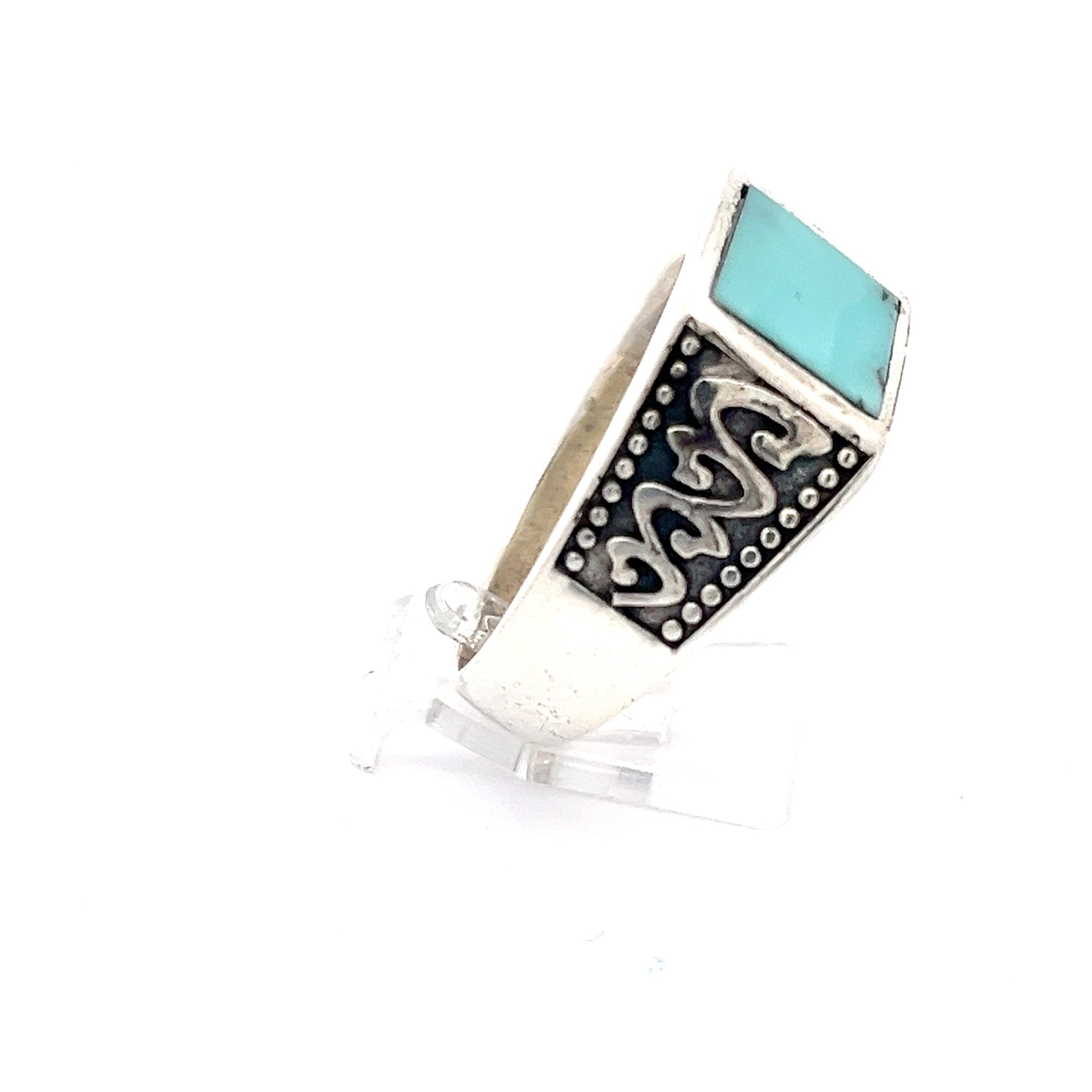Navajo Herrenring Sterling Silber 925 mit türkisem Stein *71