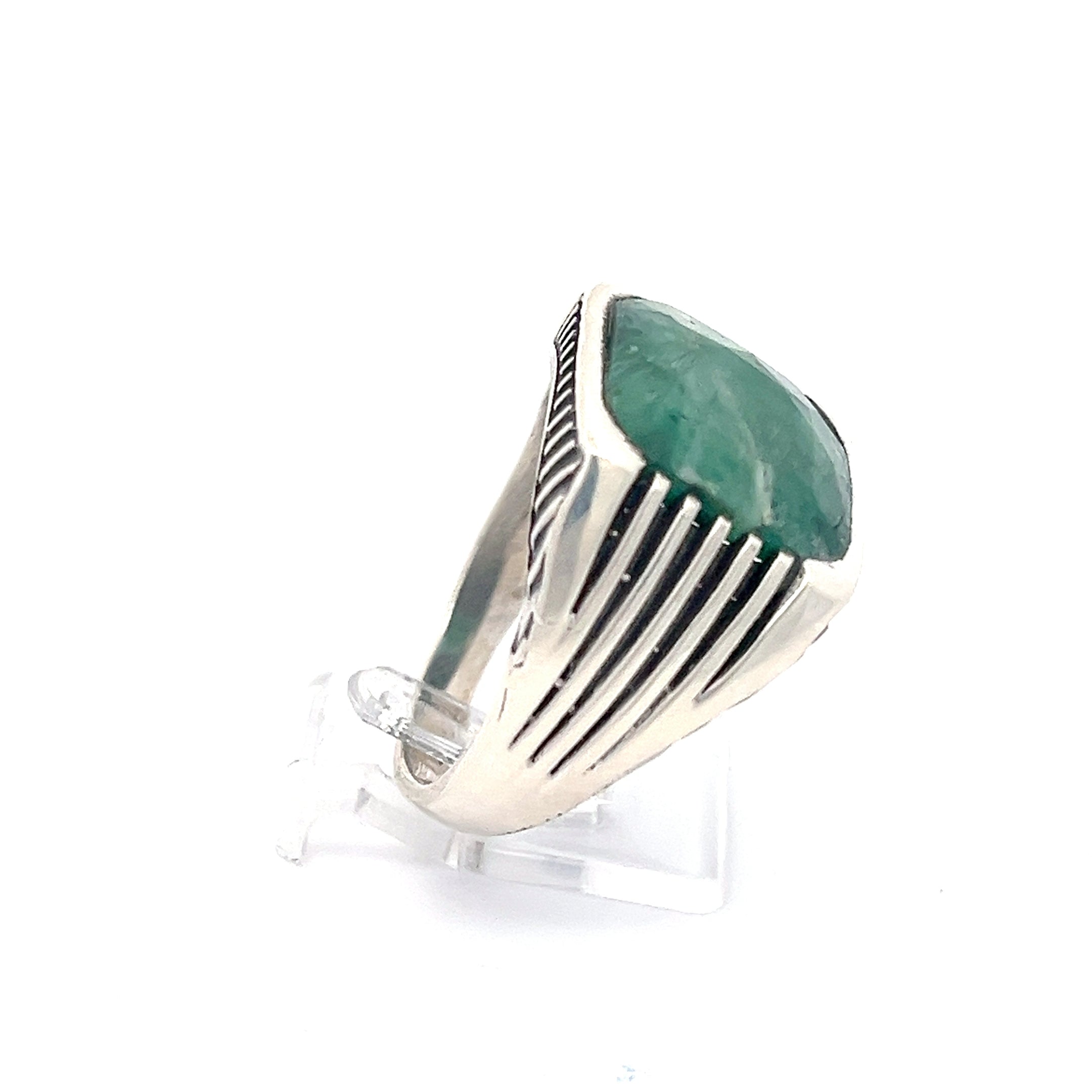 Herrenring Sterling Silber 925 mit grünem Stein *68
