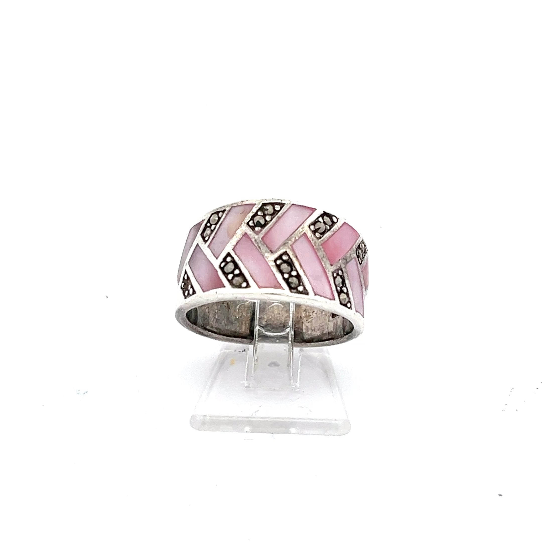 Damenring mit pinken Steinen Sterling Silber 925 *53