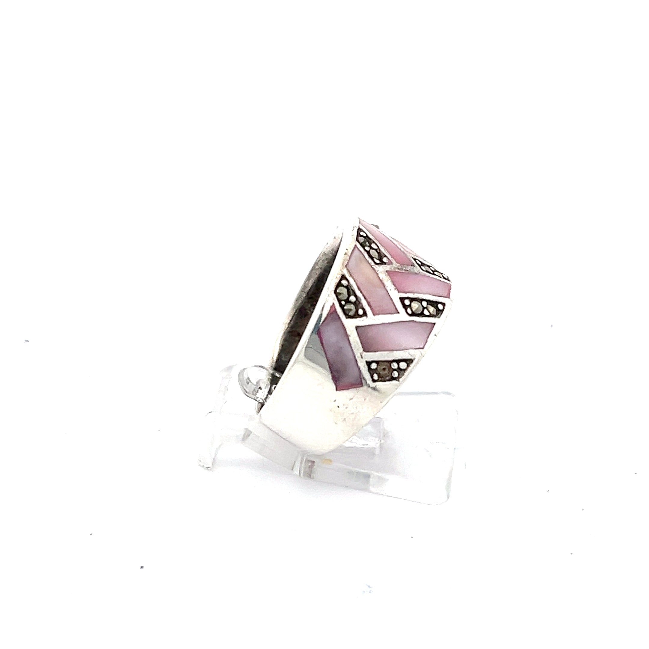Damenring mit pinken Steinen Sterling Silber 925 *53