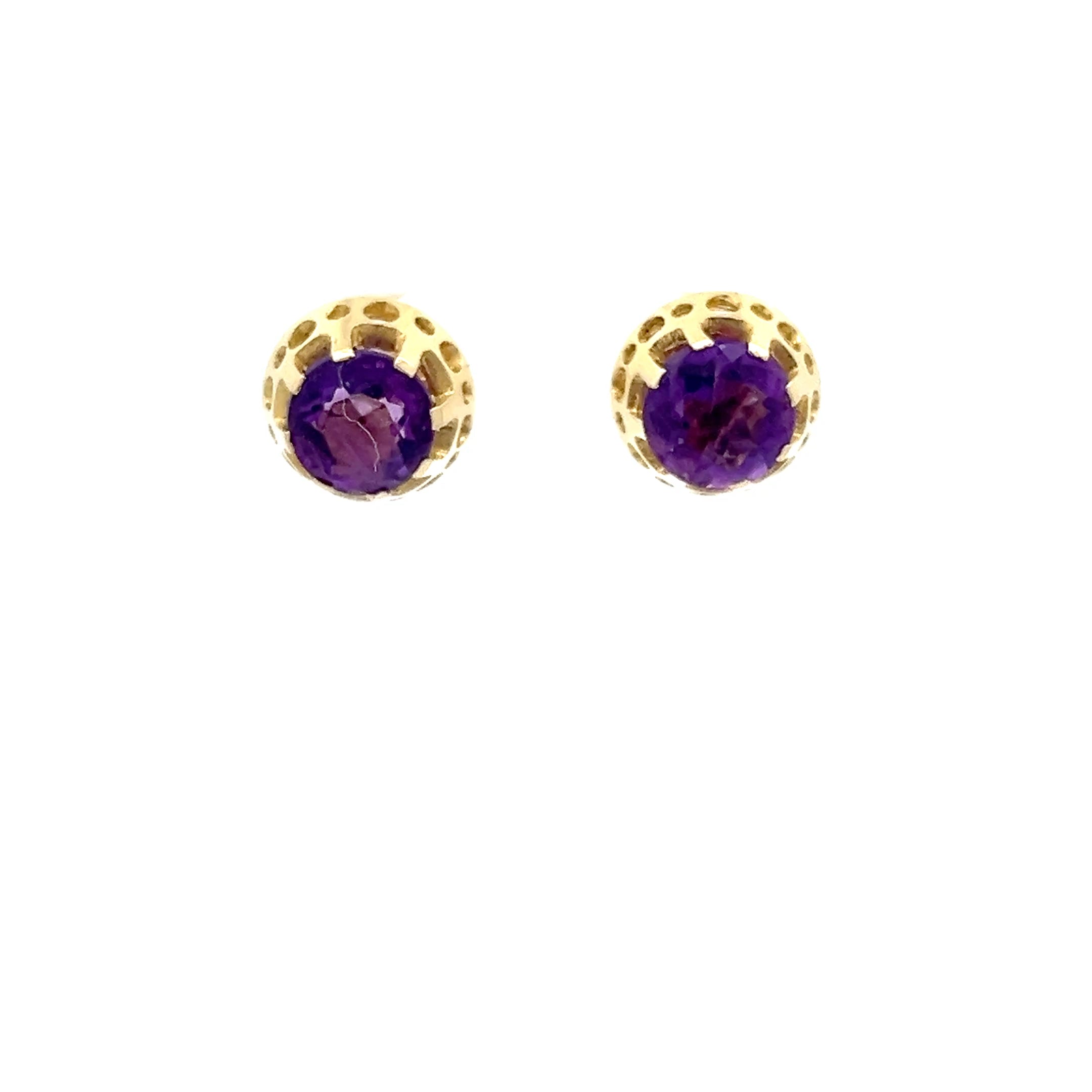 Amethysten Ohrringe Gelb Gold 585 14 Karat