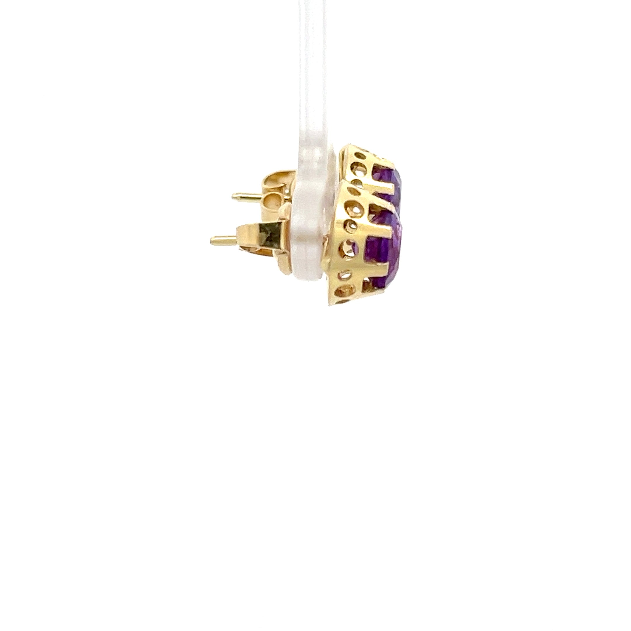 Amethysten Ohrringe Gelb Gold 585 14 Karat